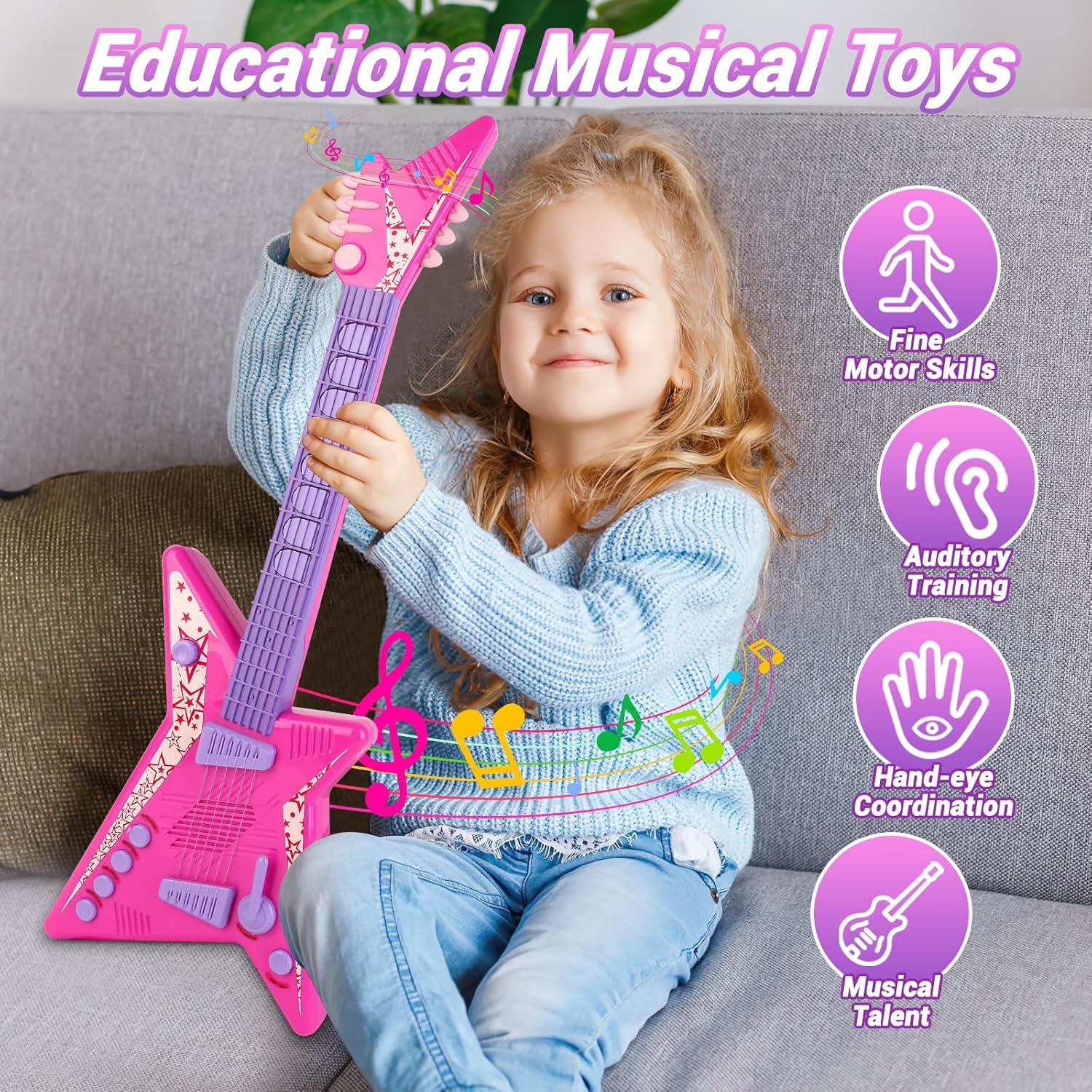 Juego de guitarra y micrófono deAO Kids - Juguete musical 55.88 cm