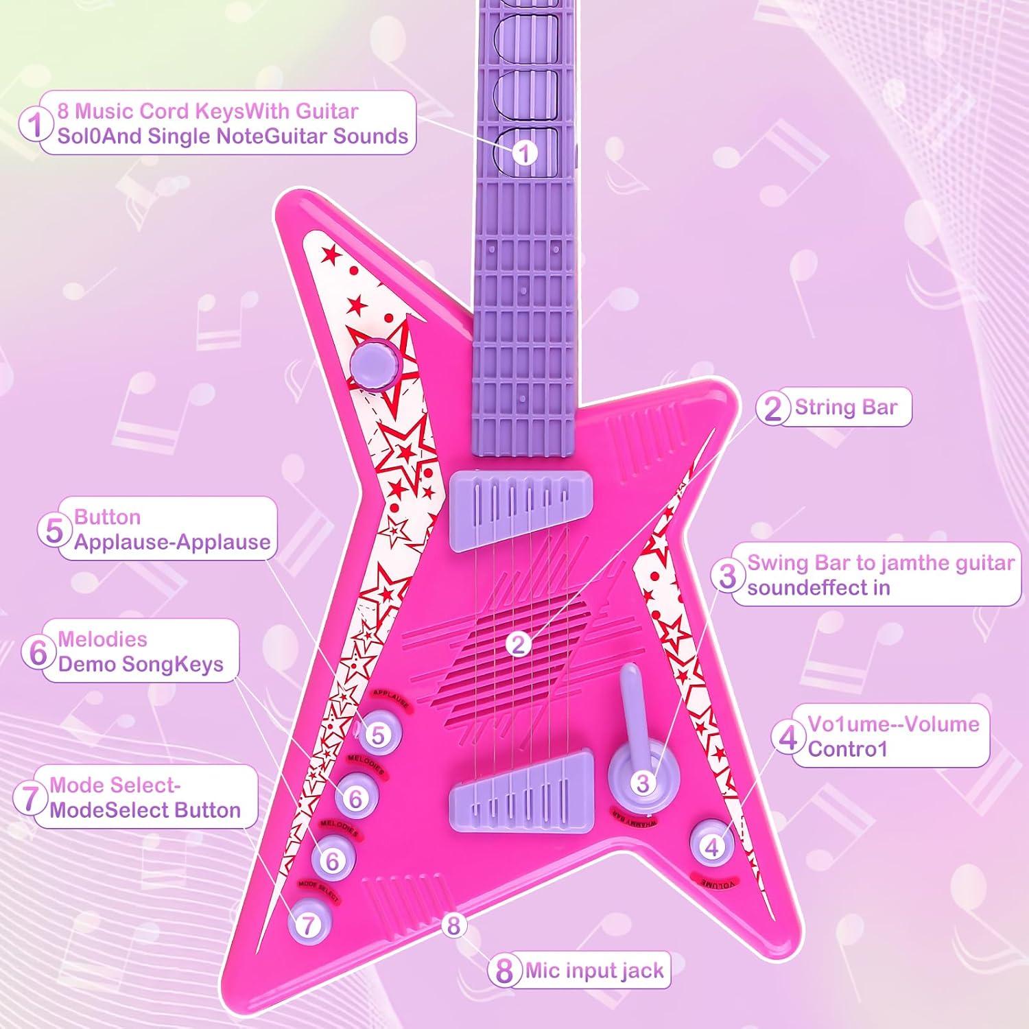 Juego de guitarra y micrófono deAO Kids - Juguete musical 55.88 cm