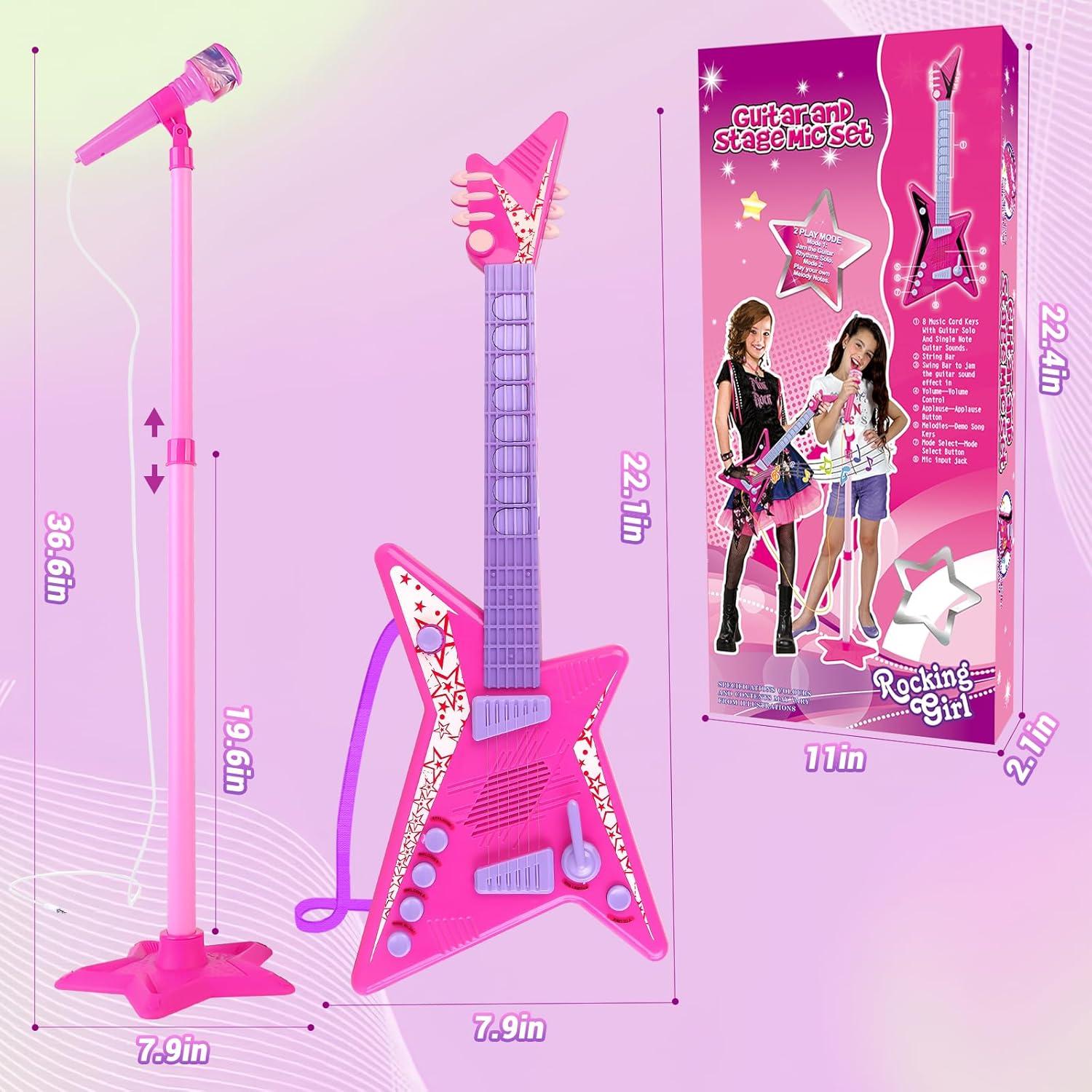 Juego de guitarra y micrófono deAO Kids - Juguete musical 55.88 cm