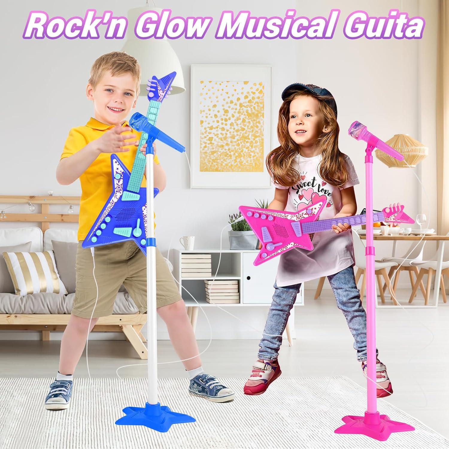 Juego de guitarra y micrófono deAO Kids - Juguete musical 55.88 cm