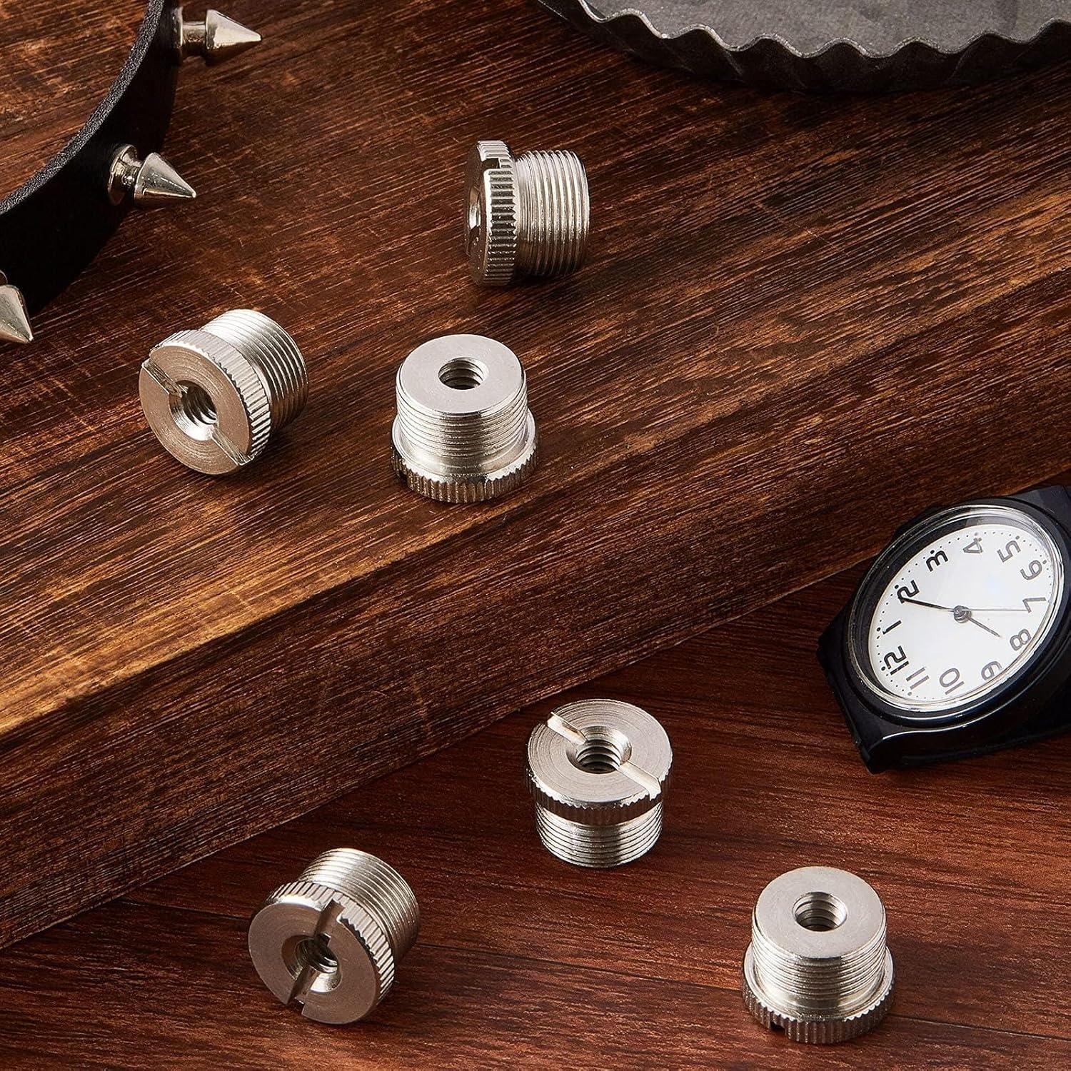 6 Adaptadores de Tornillo Micrófono 5/8 a 1/4 Hotop Plata