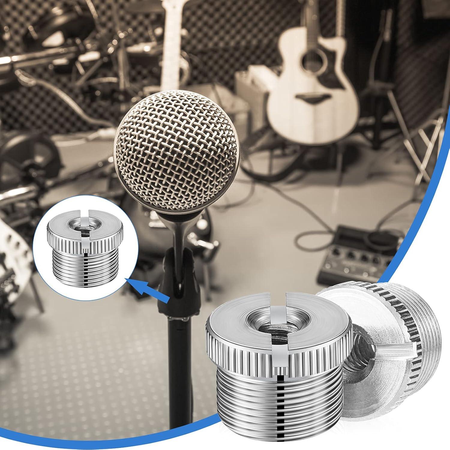 6 Adaptadores de Tornillo Micrófono 5/8 a 1/4 Hotop Plata