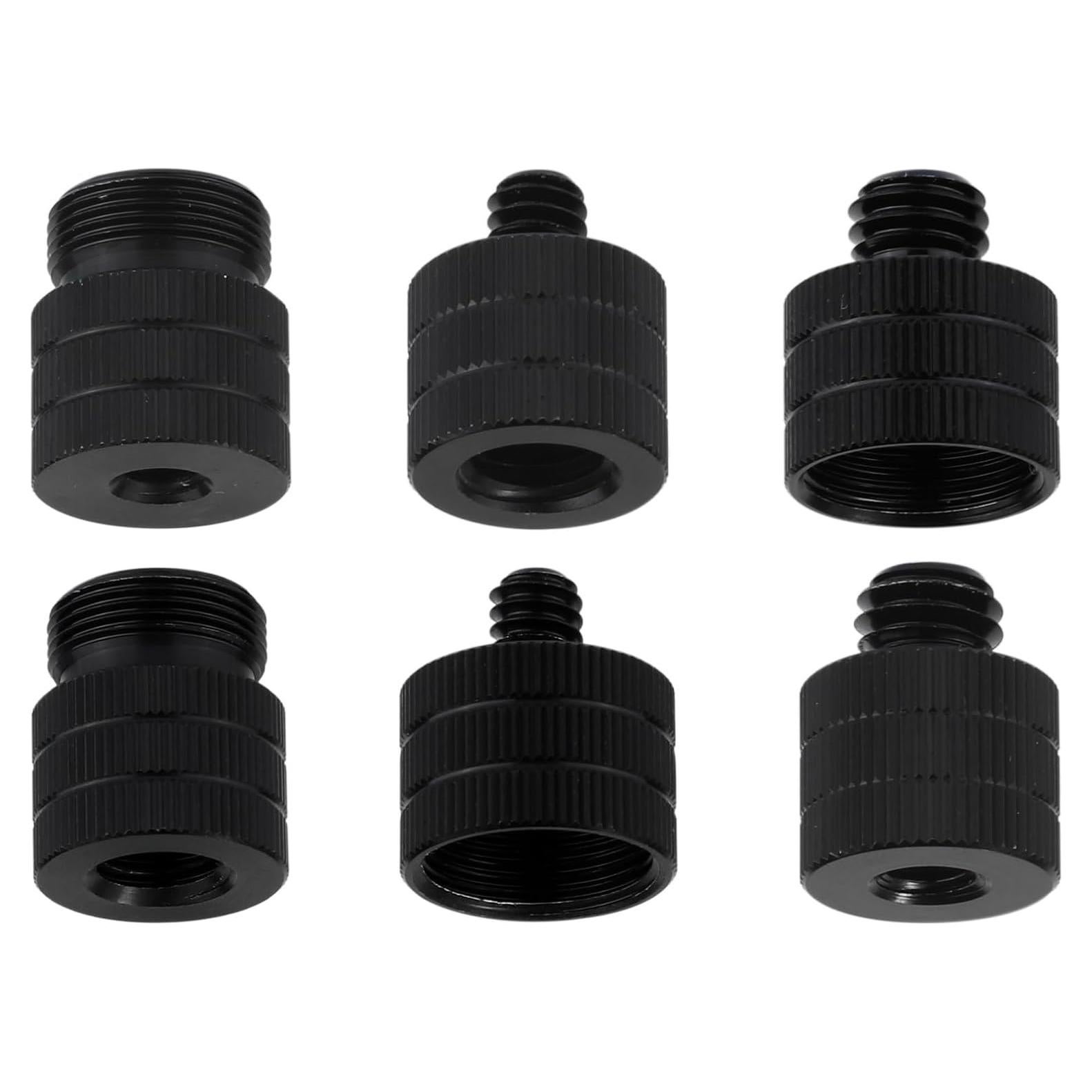 Adaptador de Soporte de Micrófono 6 Piezas Aluminio Negro