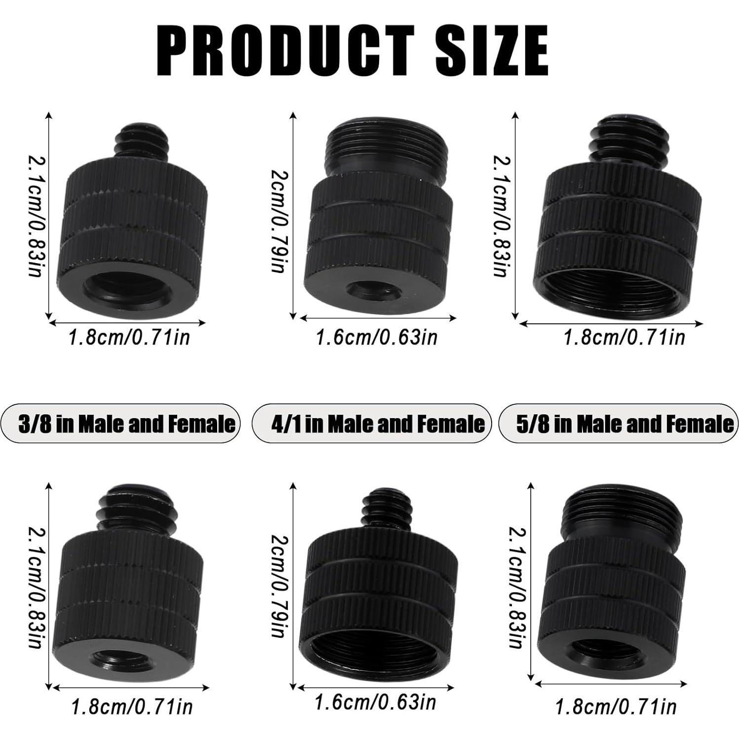 Adaptador de Soporte de Micrófono 6 Piezas Aluminio Negro