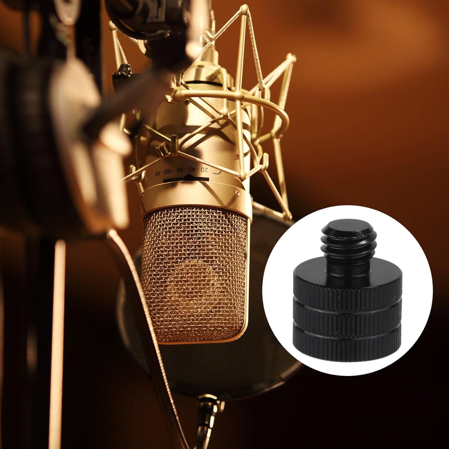 Adaptador de Soporte de Micrófono 6 Piezas Aluminio Negro