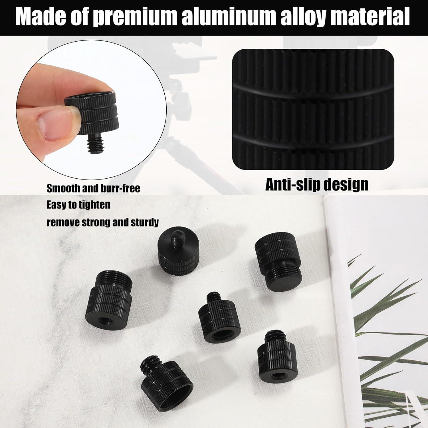 Adaptador de Soporte de Micrófono 6 Piezas Aluminio Negro