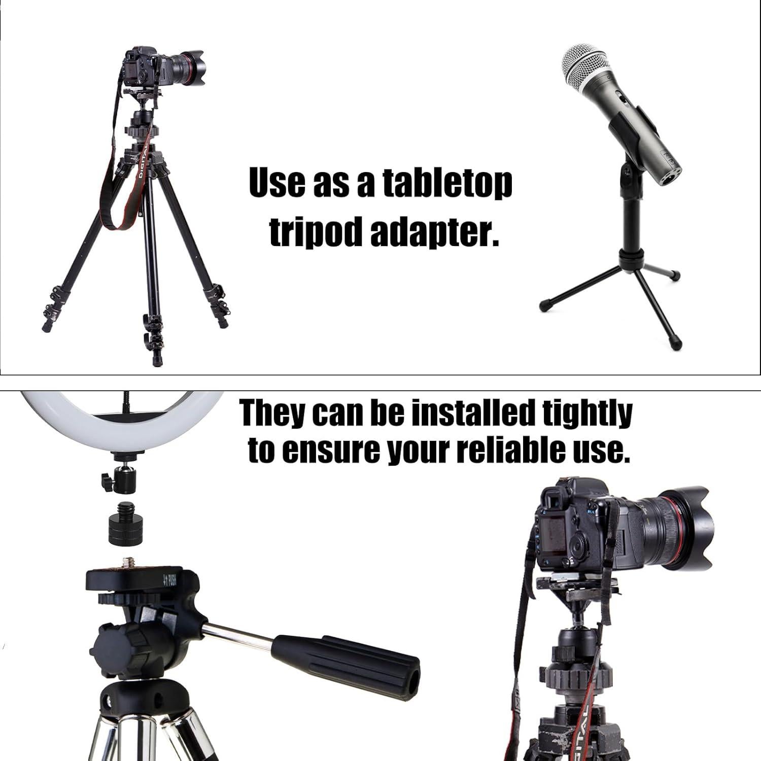 Adaptador de Soporte de Micrófono 6 Piezas Aluminio Negro