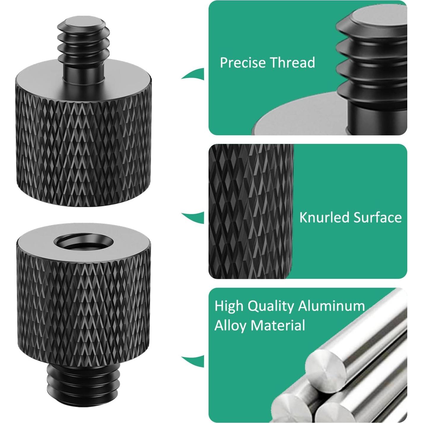 Adaptador de tornillo 3/8 a 1/4 Rigych - 4 Pcs Aluminio