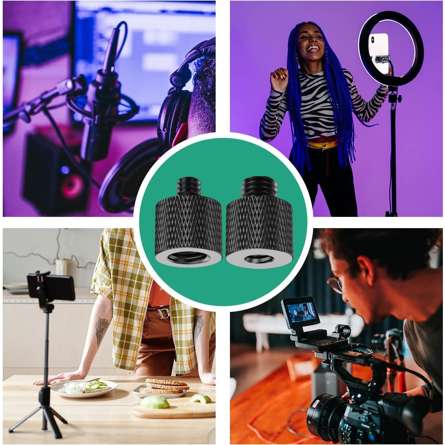 Adaptador de tornillo 3/8 a 1/4 Rigych - 4 Pcs Aluminio