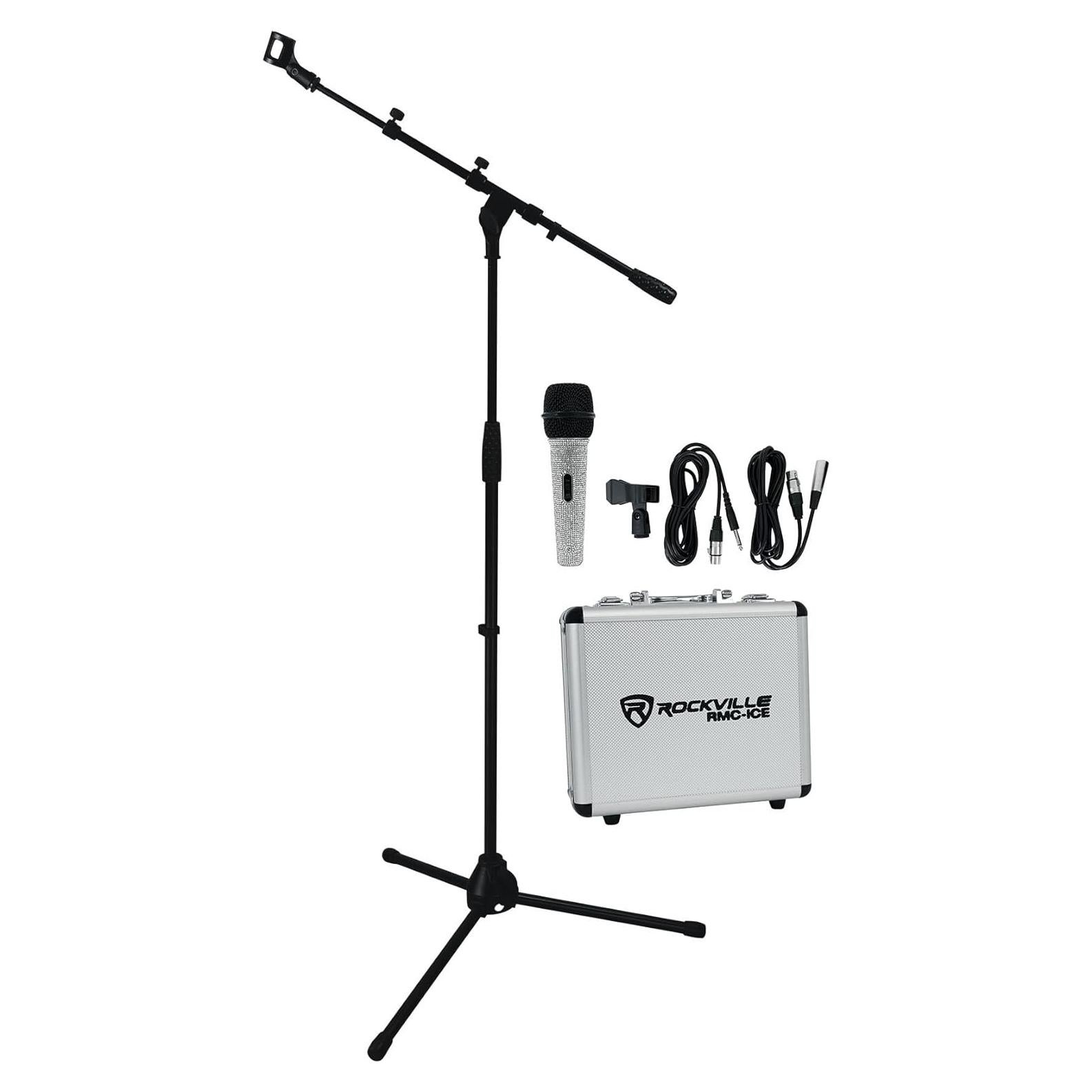 Paquete Micrófono Vocal Pro Diamond Rockville RMC-ICE + Soporte RVMIC1