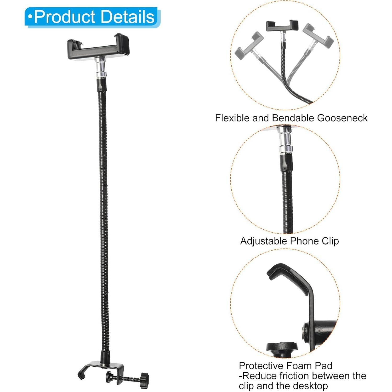 Soporte de Micrófono de Escritorio PATIKIL con Brazo Flexible