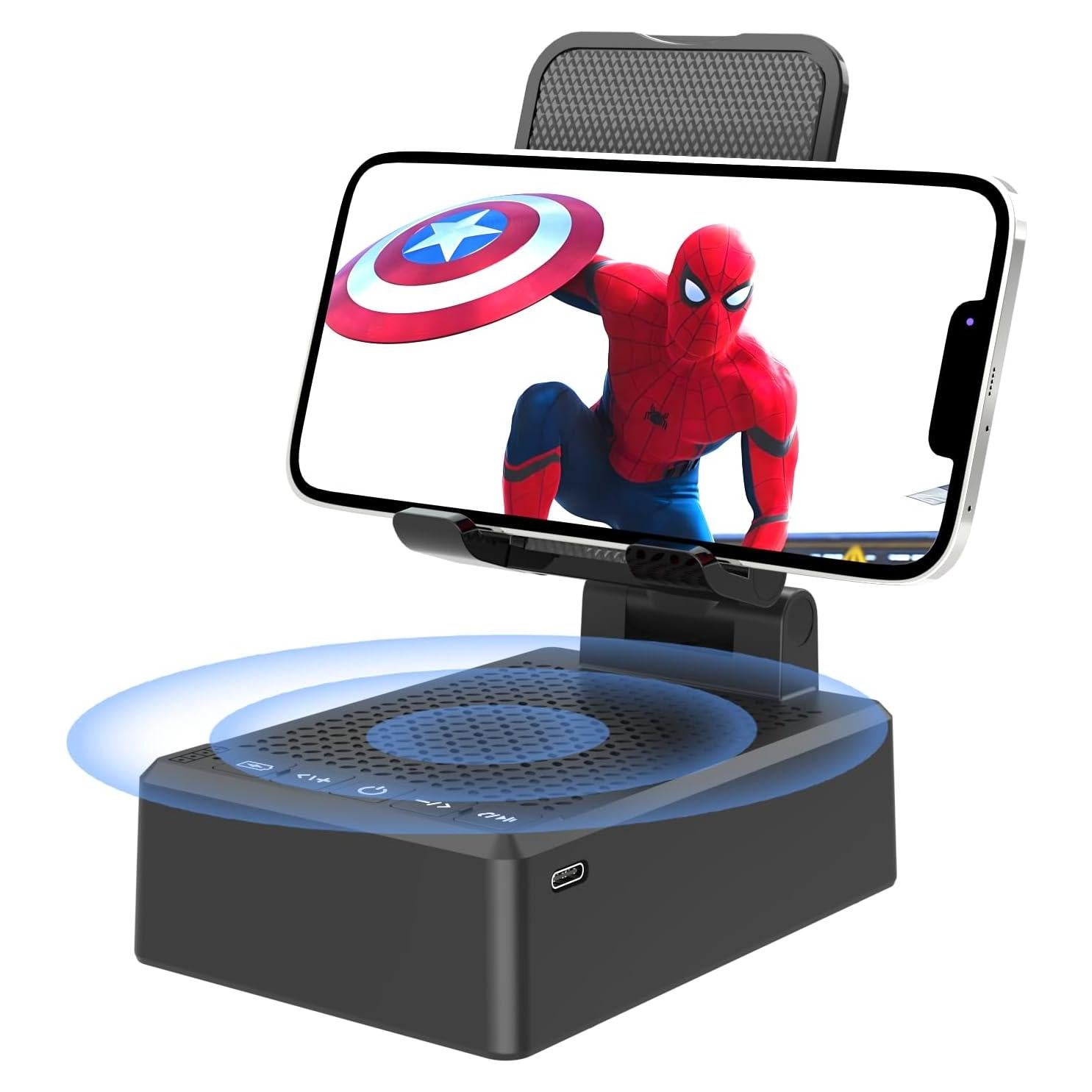 Soporte para Teléfono con Altavoz Bluetooth Jairuty Negro
