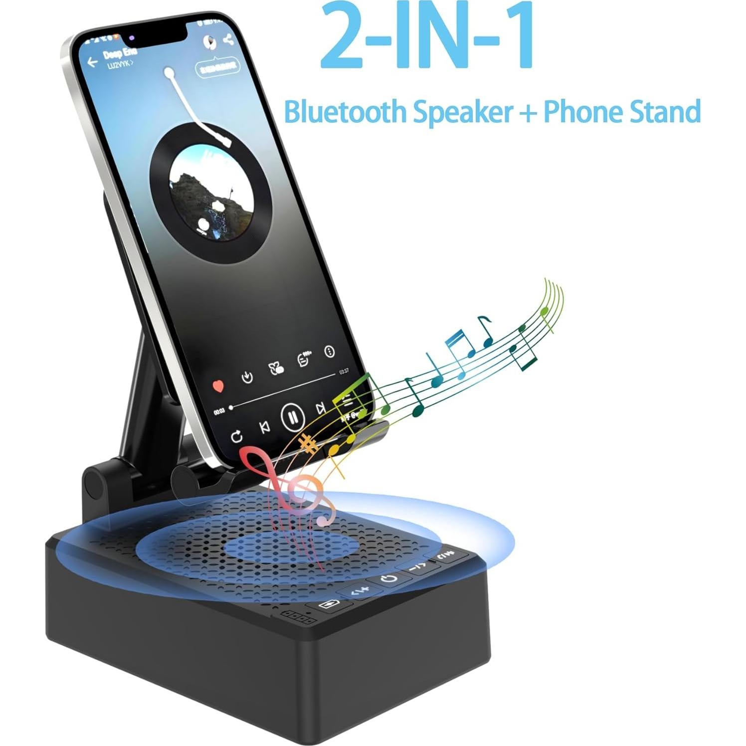 Soporte para Teléfono con Altavoz Bluetooth Jairuty Negro