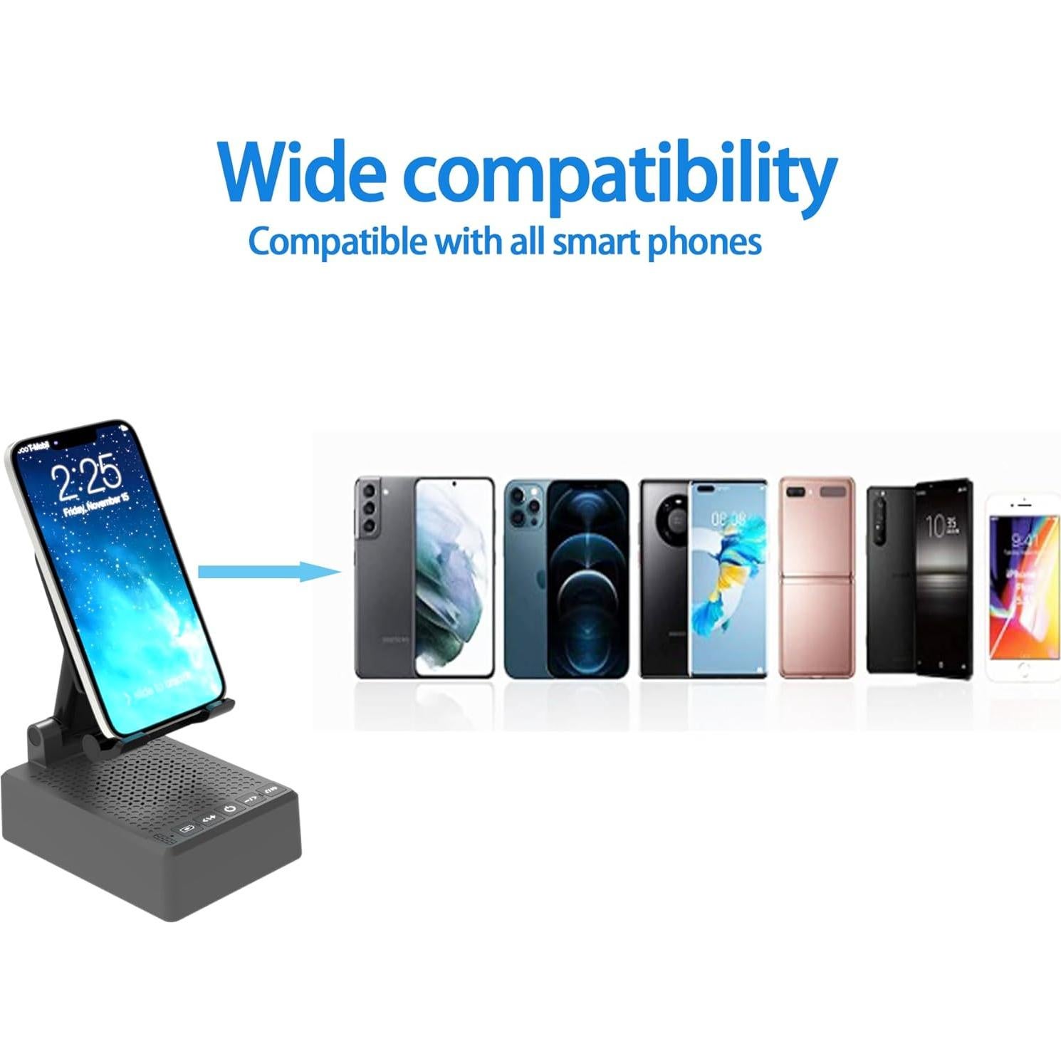 Soporte para Teléfono con Altavoz Bluetooth Jairuty Negro