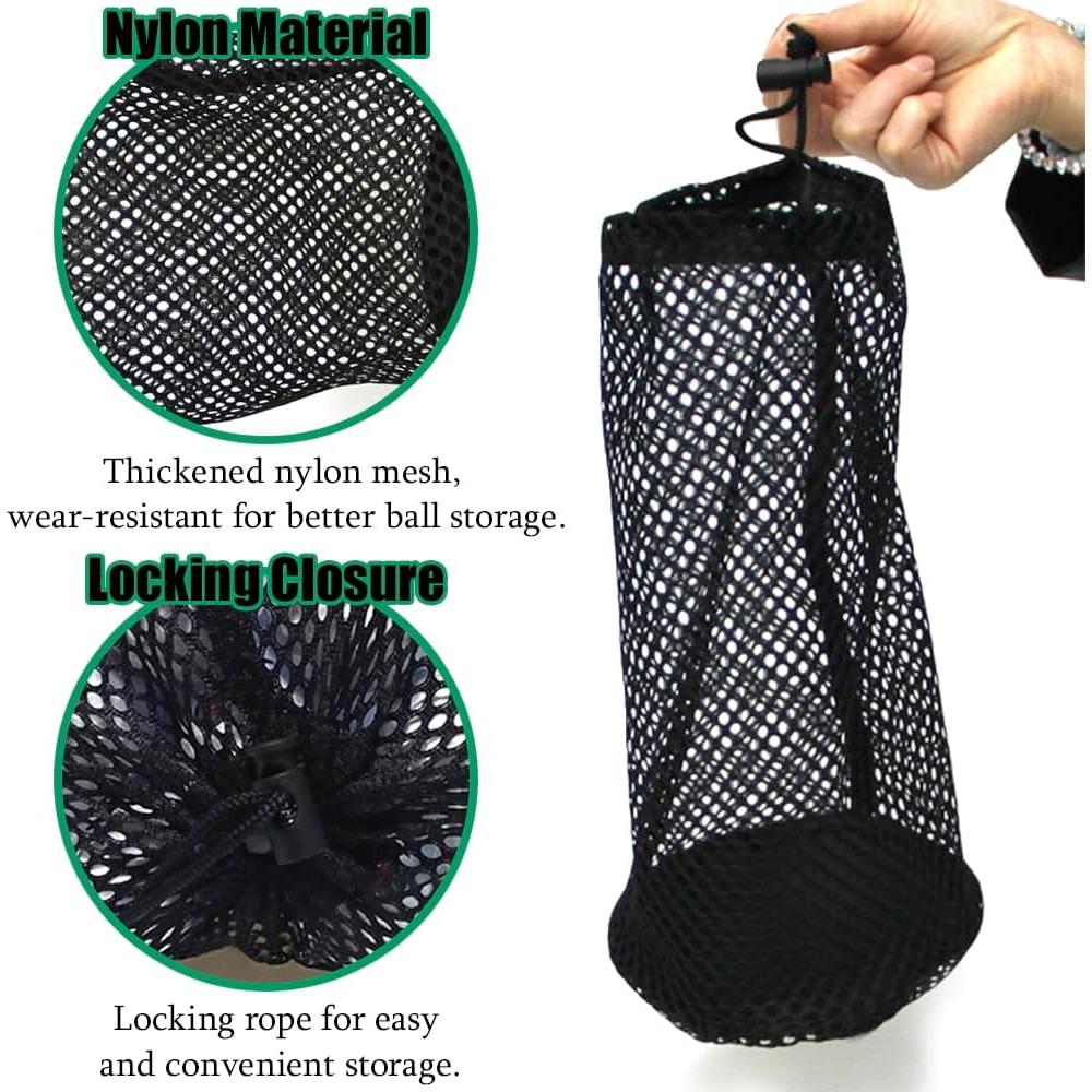 Bolsa de Malla para Pelotas de Golf Mwrenqei 15x28 cm Negra