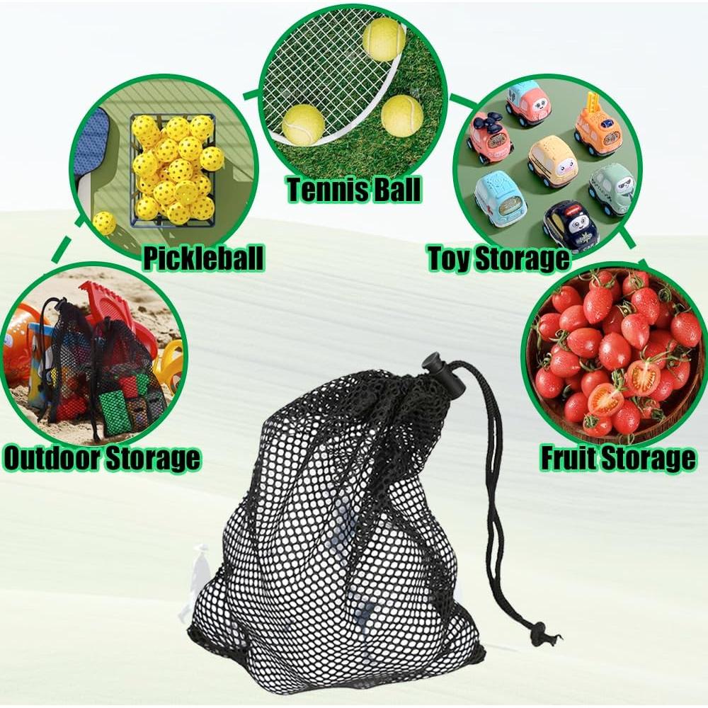 Bolsa de Malla para Pelotas de Golf Mwrenqei 15x28 cm Negra