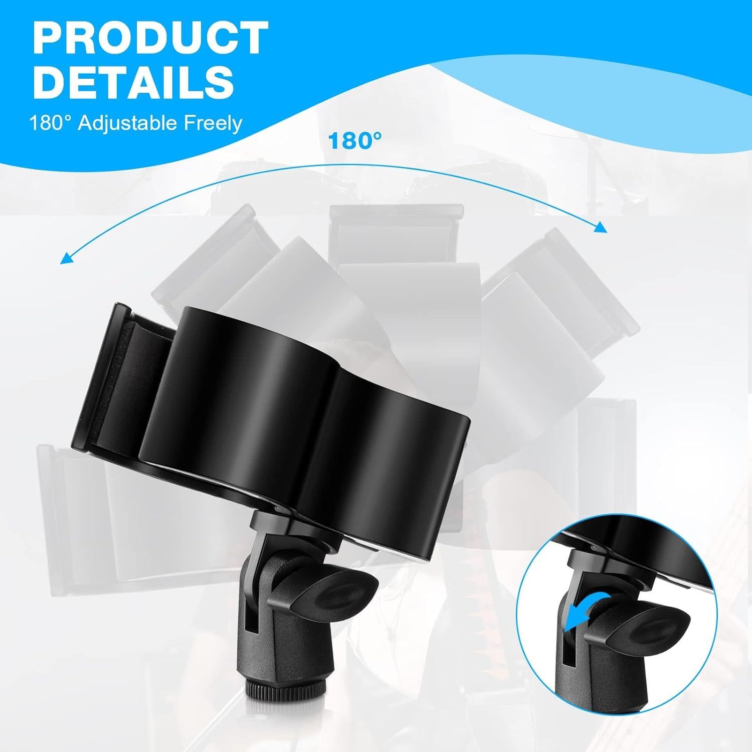 6 Clips de Micrófono Ajustables con Adaptadores 5/8" a 3/8"