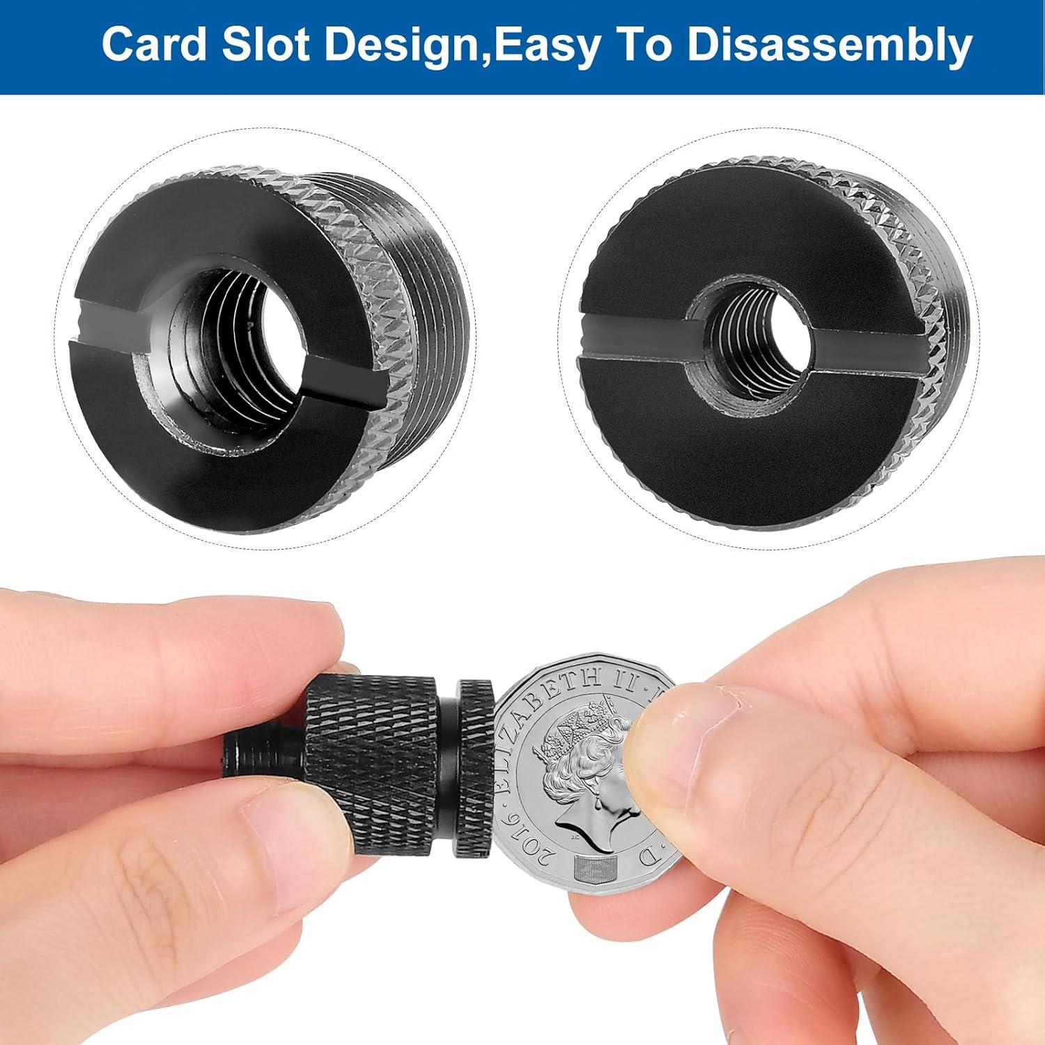 Juego de Adaptadores de Micrófono 8 Pcs Aluminio Negro