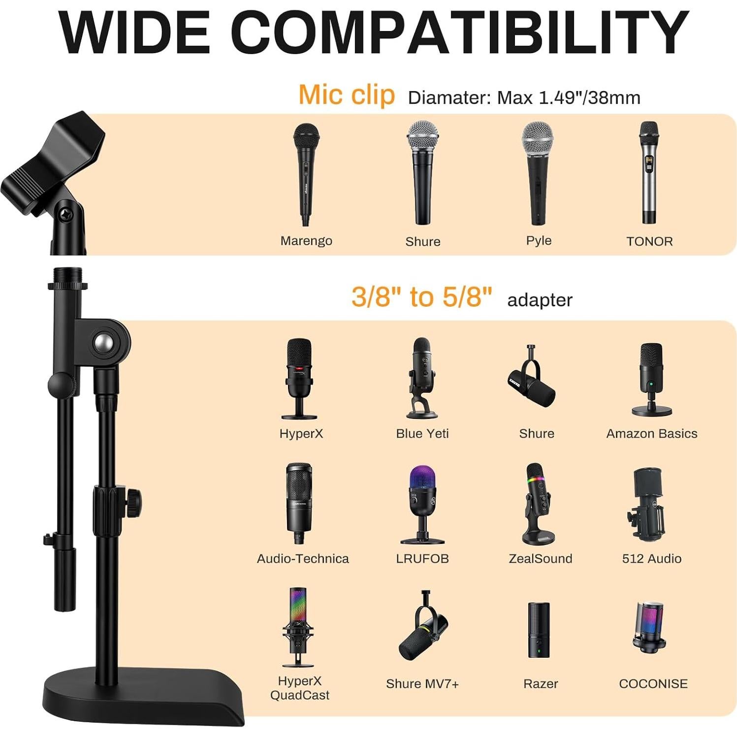 Soporte de Micrófono de Escritorio AODSK AS-DMS2 Ajustable