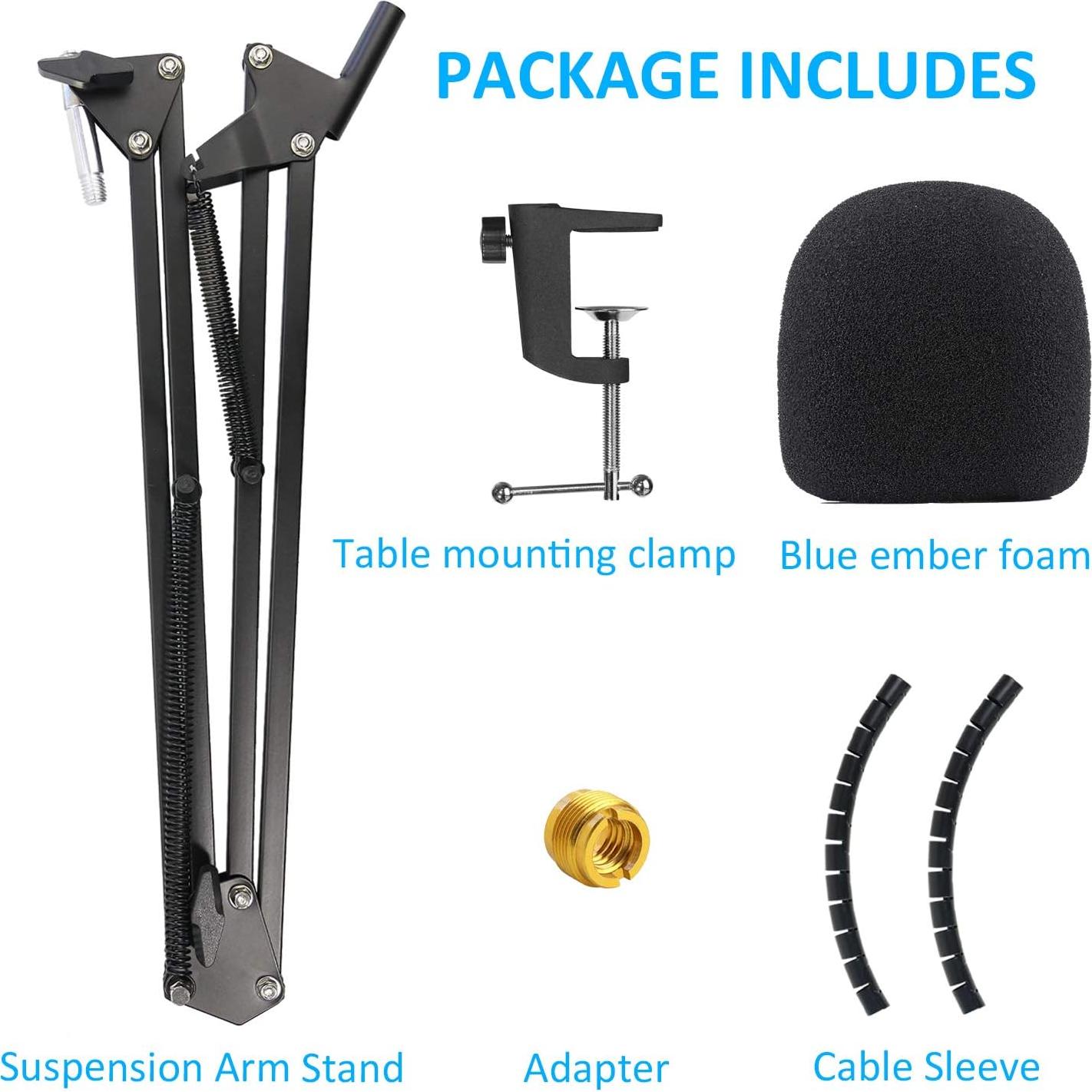 Soporte de Micrófono YOUSAHRES con Filtro Antipop Azul Ember