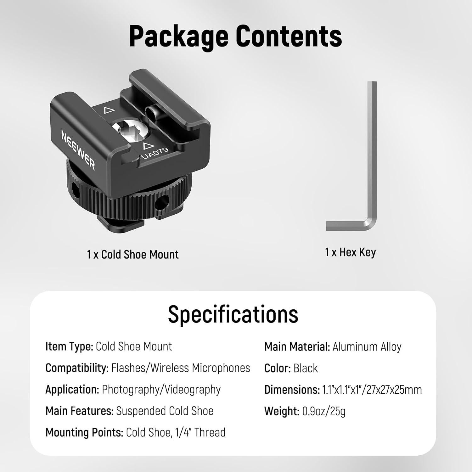 Adaptador de Montaje de Zapata Fría NEEWER UA079 para Micrófonos
