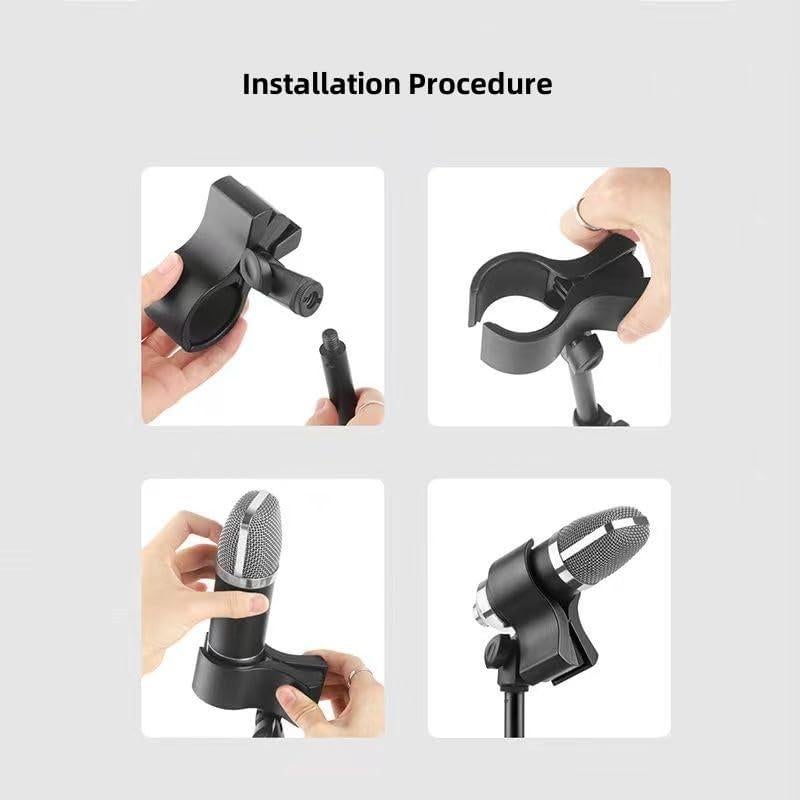 2 Clips de Soporte para Micrófono con Adaptadores 5/8" a 3/8"