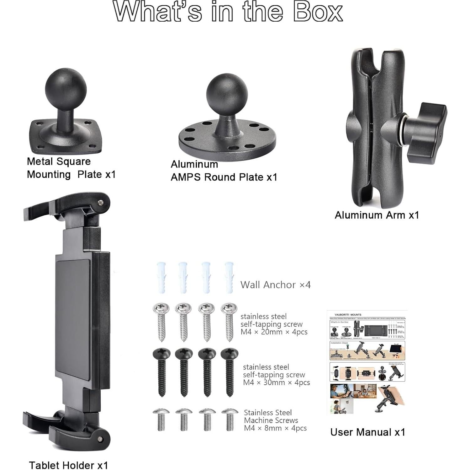 Soporte para Tableta VAUBORTTI de Aluminio - Montaje en Coche y Escritorio
