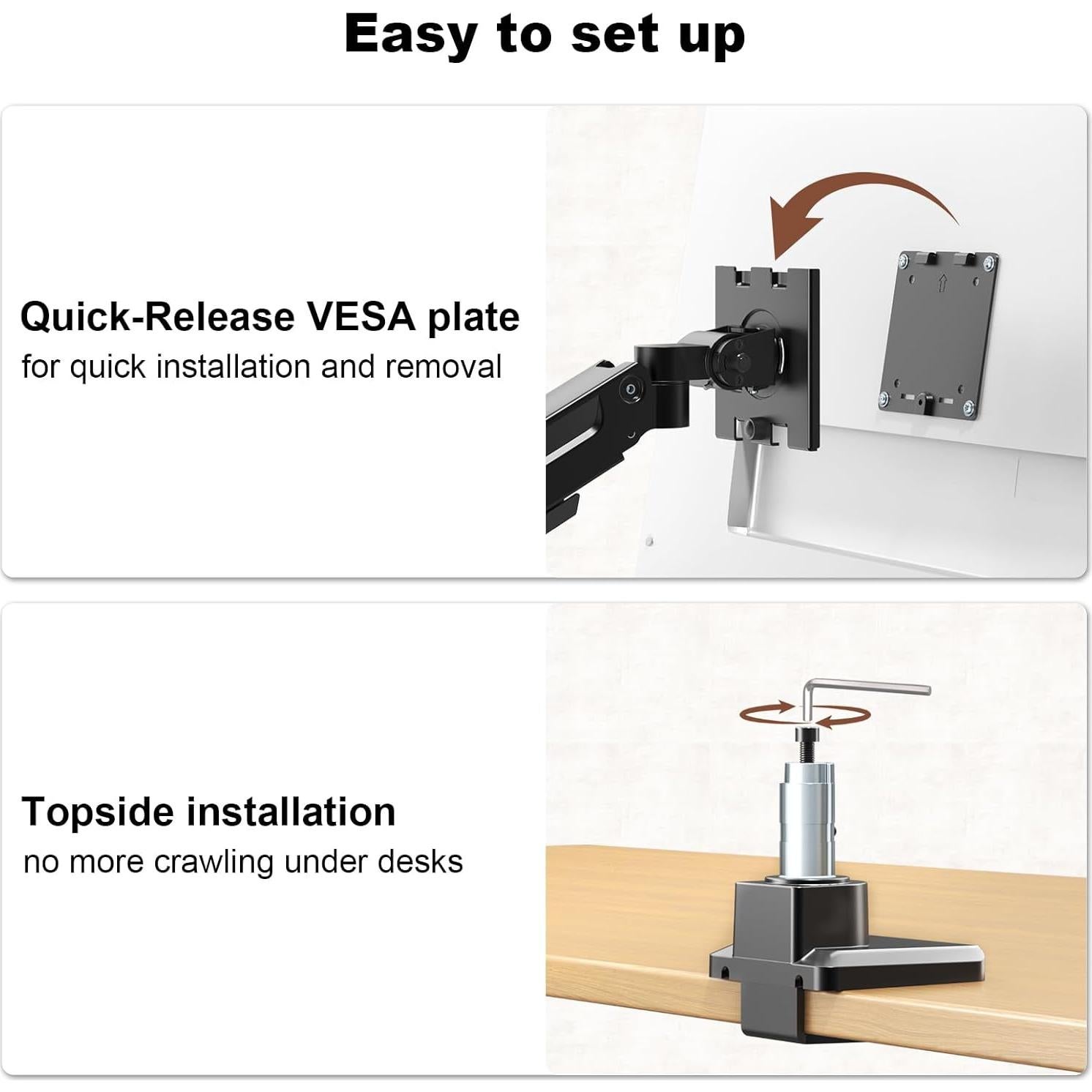 Soporte Doble para Monitor PUTORSEN 17-49" Ajustable Negro