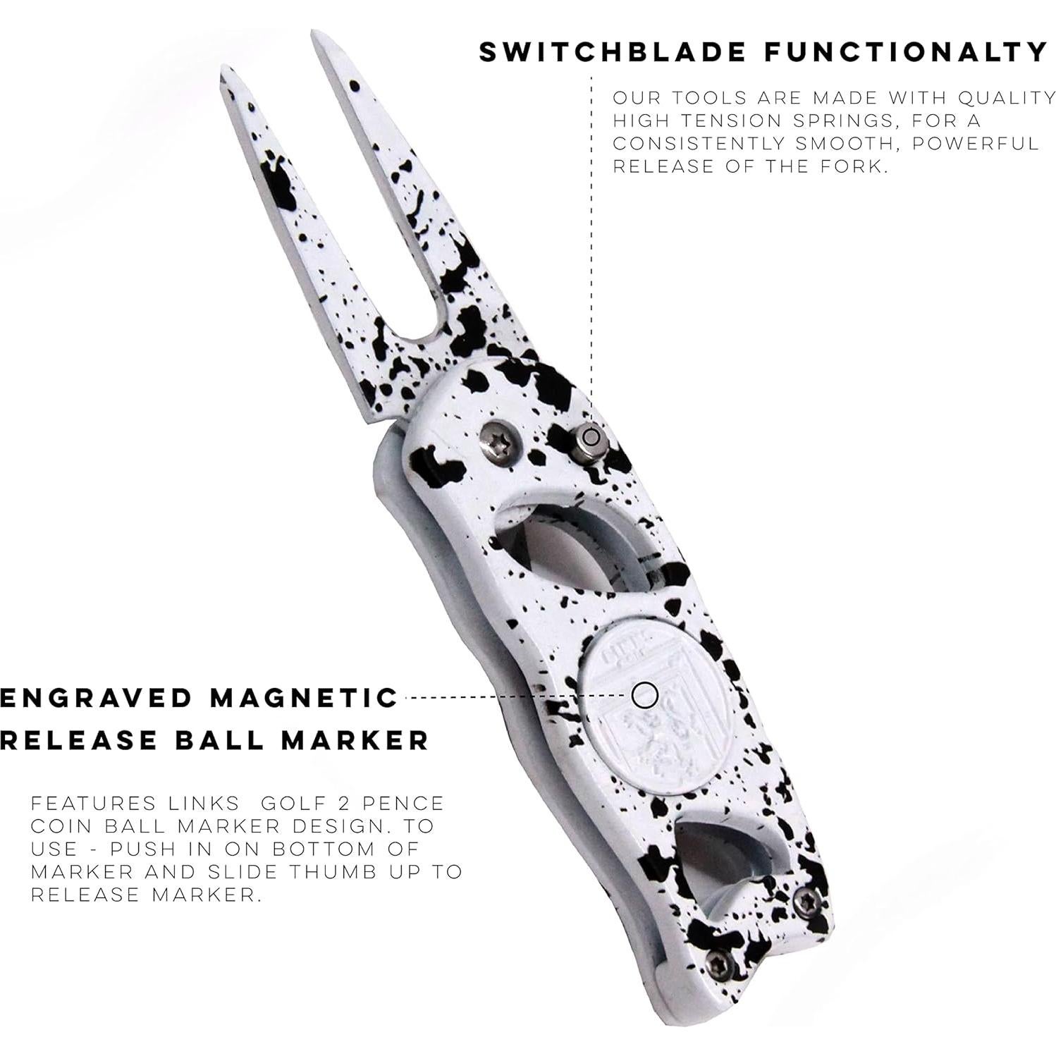 Herramienta de Divot Plegable Links Golf con Marcador Magnético