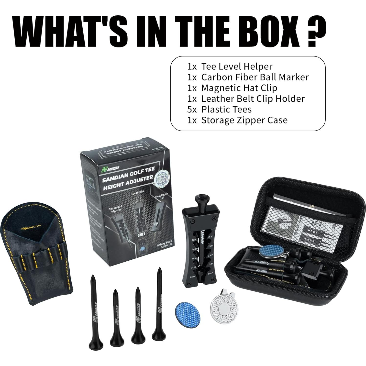 SANDIAN Kit Completo de Golf: Ajustador de Tee, Divot y Más