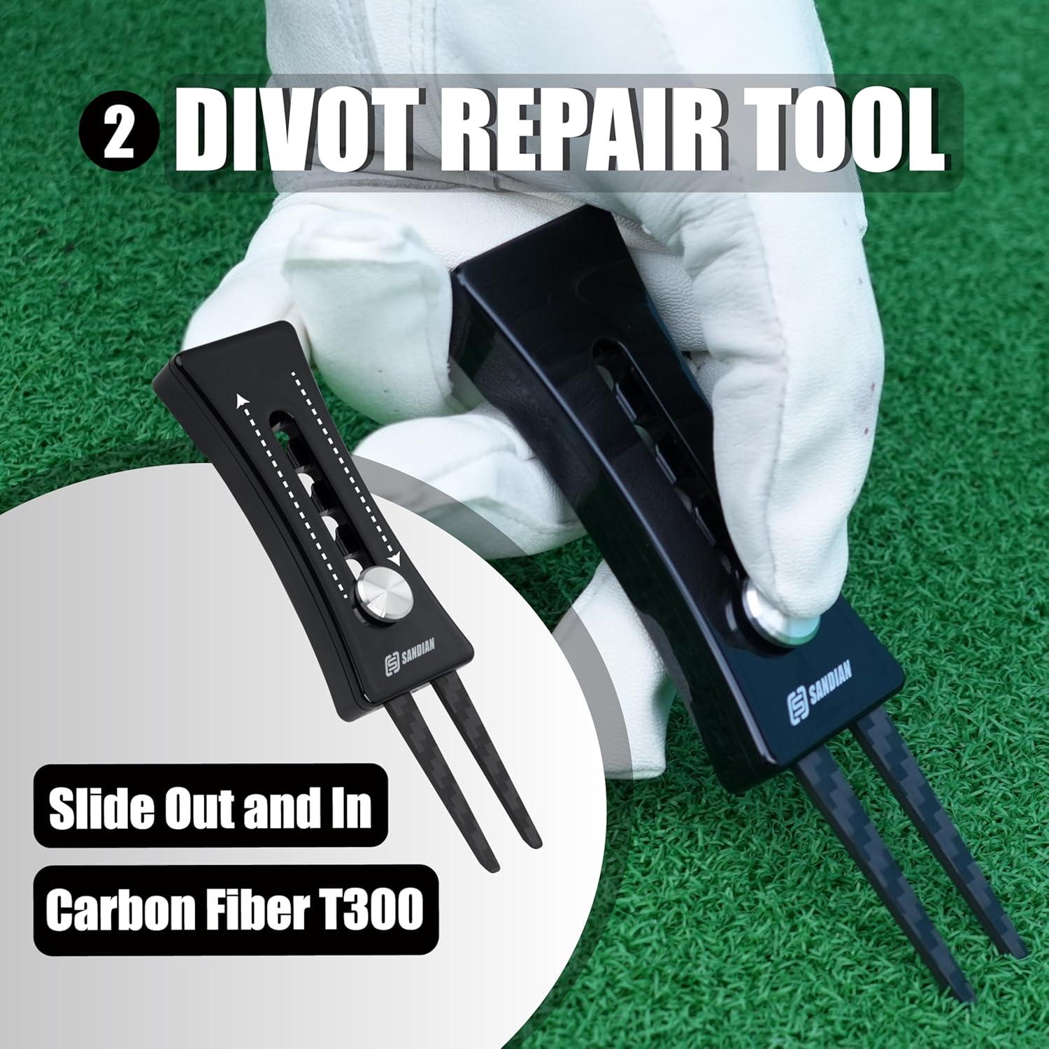 SANDIAN Kit Completo de Golf: Ajustador de Tee, Divot y Más