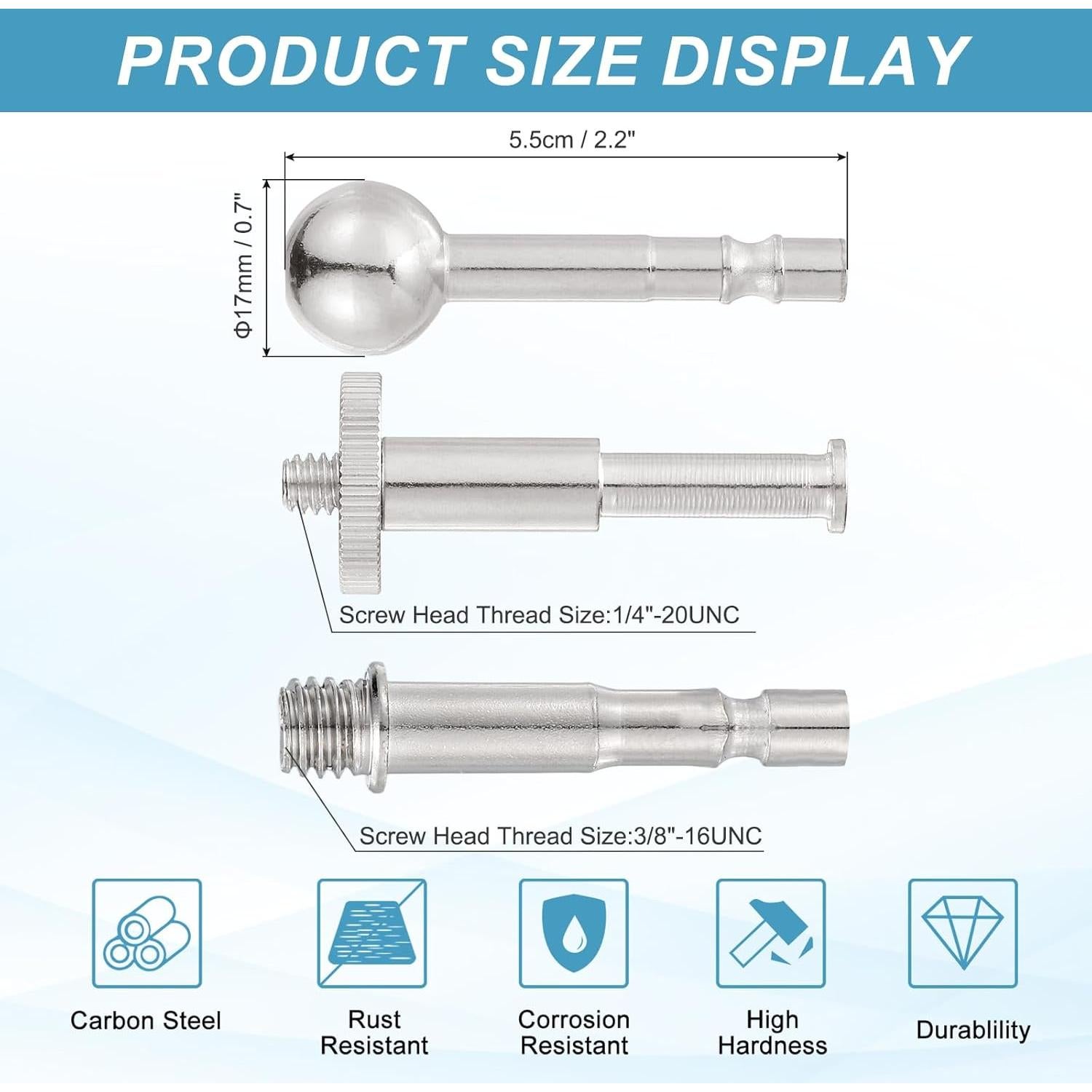 Adaptador de Montaje para Micrófono PATIKIL 17mm Plata