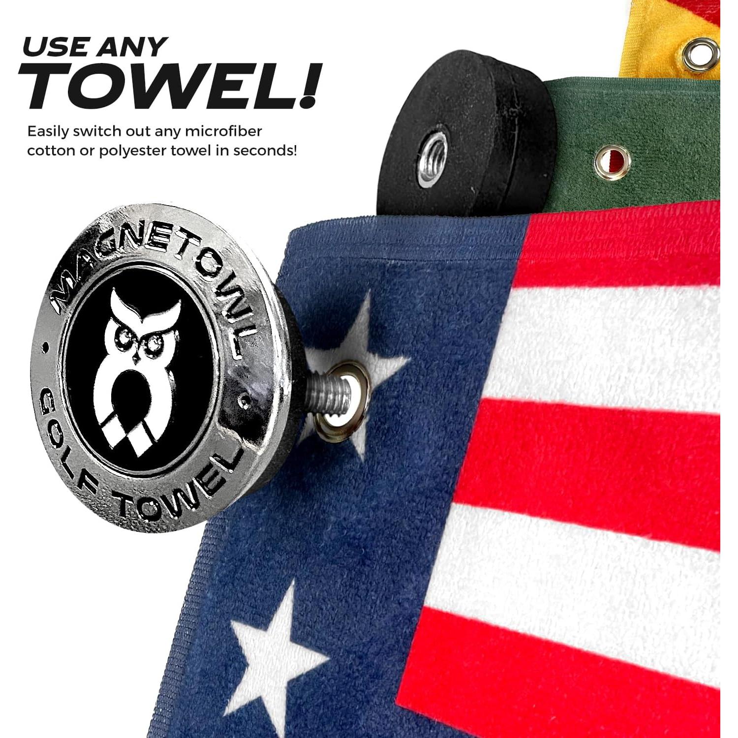 Soporte de Toalla de Golf Magnético MagnetOwl - Negro