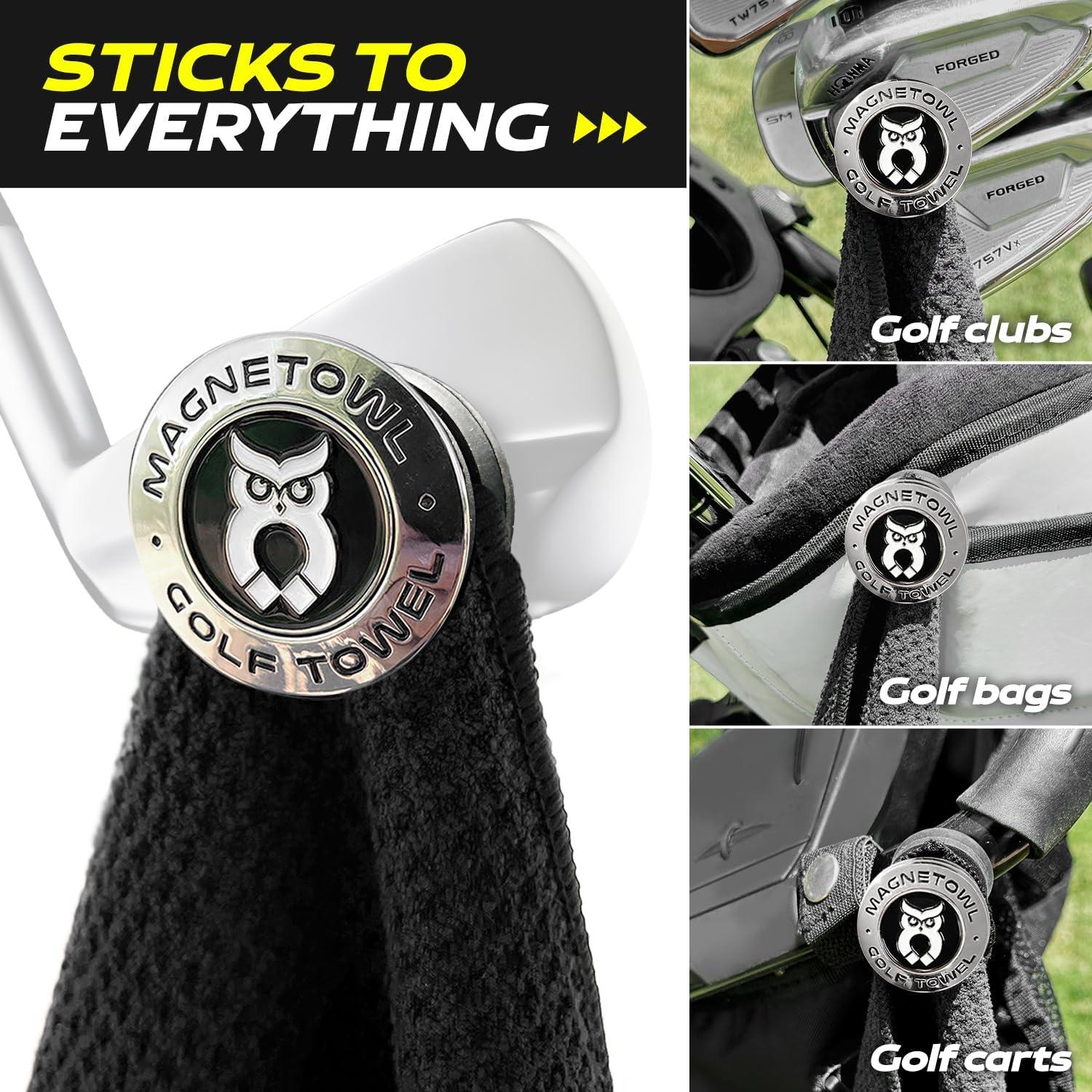 Soporte de Toalla de Golf Magnético MagnetOwl - Negro