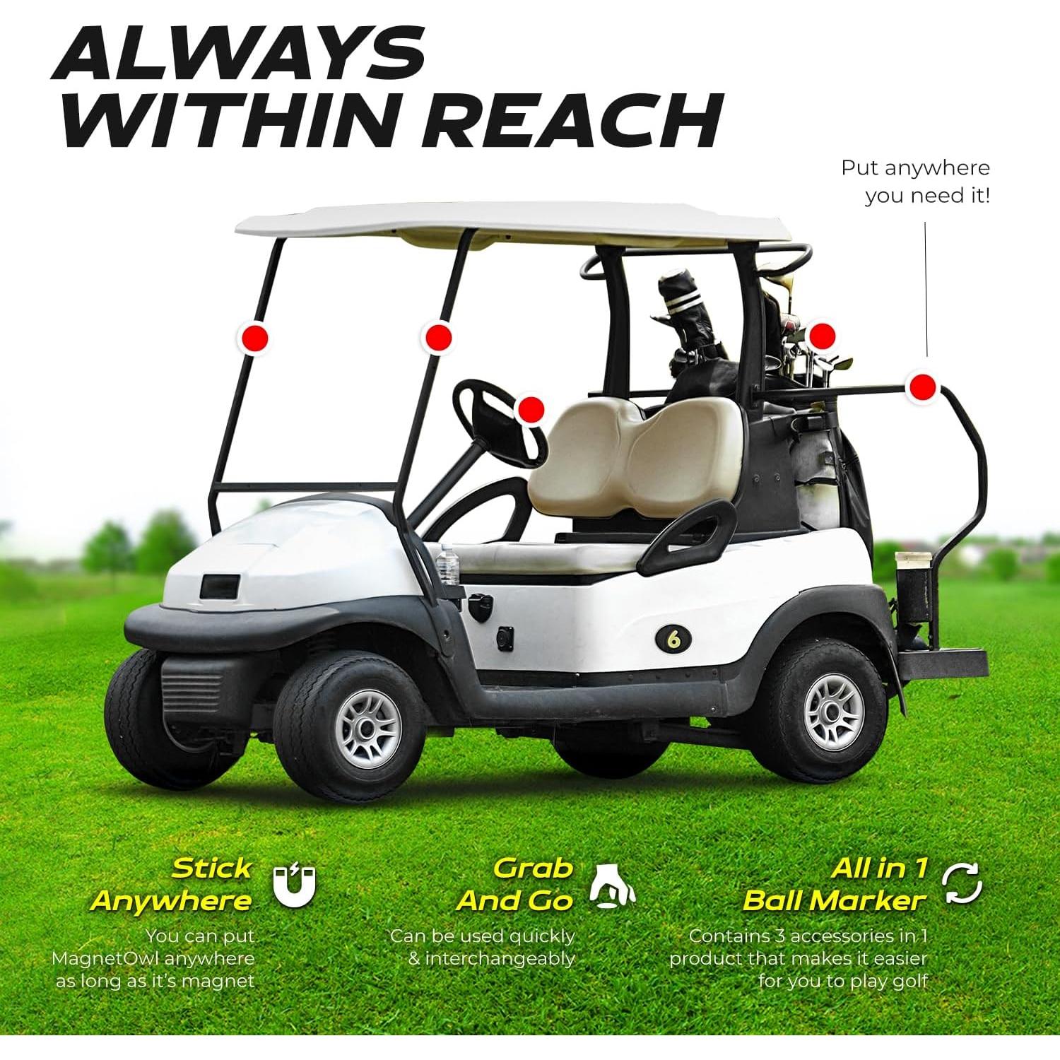 Soporte de Toalla de Golf Magnético MagnetOwl - Negro