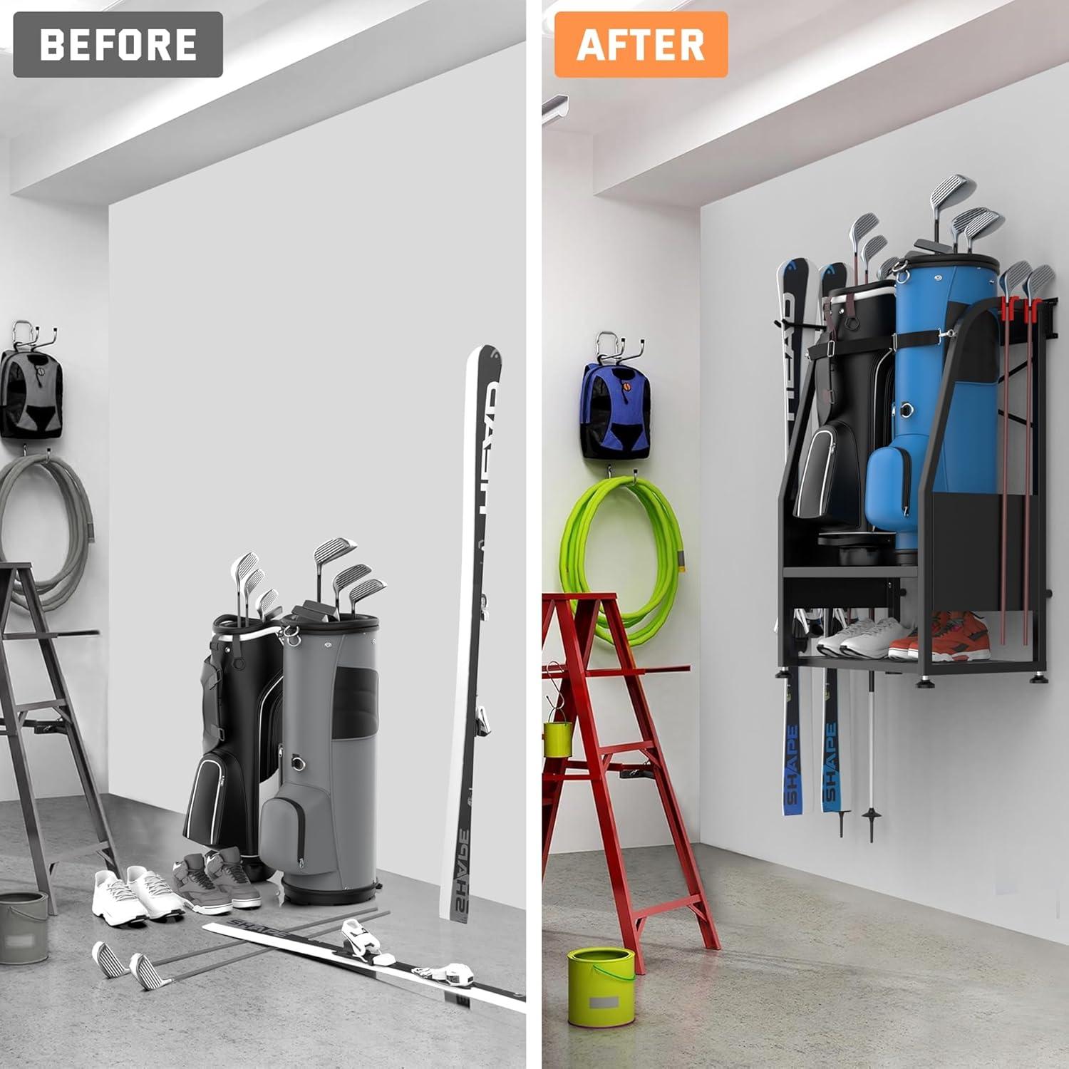 Organizador de Bolsa de Golf WALMANN para 2 Bolsas - Metal Negro