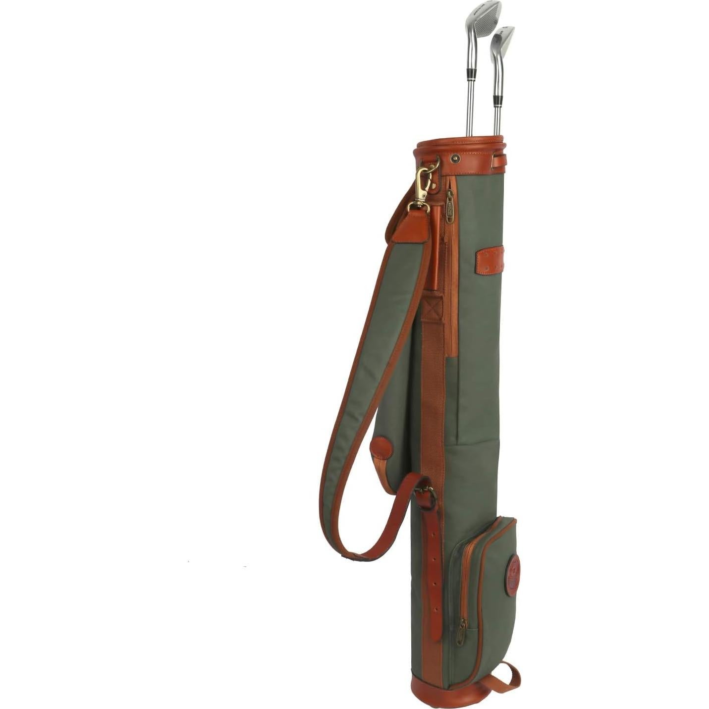 Bolsa de Transporte de Palos de Golf TOURBON 84cm Verde Lona Cuero