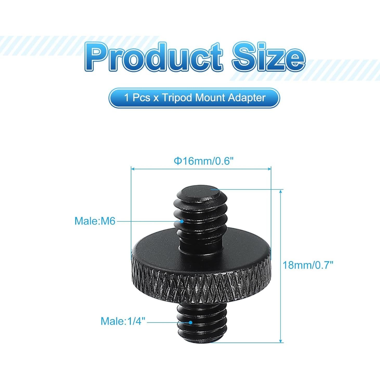 Adaptador de Tornillo de Trípode PATIKIL 1/4" a M6, Aluminio