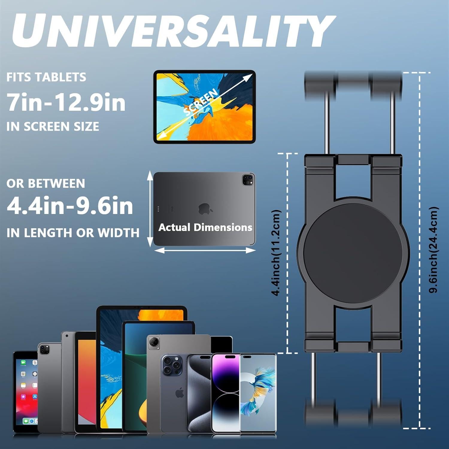 Soporte de Abrazadera para Tabletas RomHaus 4.7-12.9"
