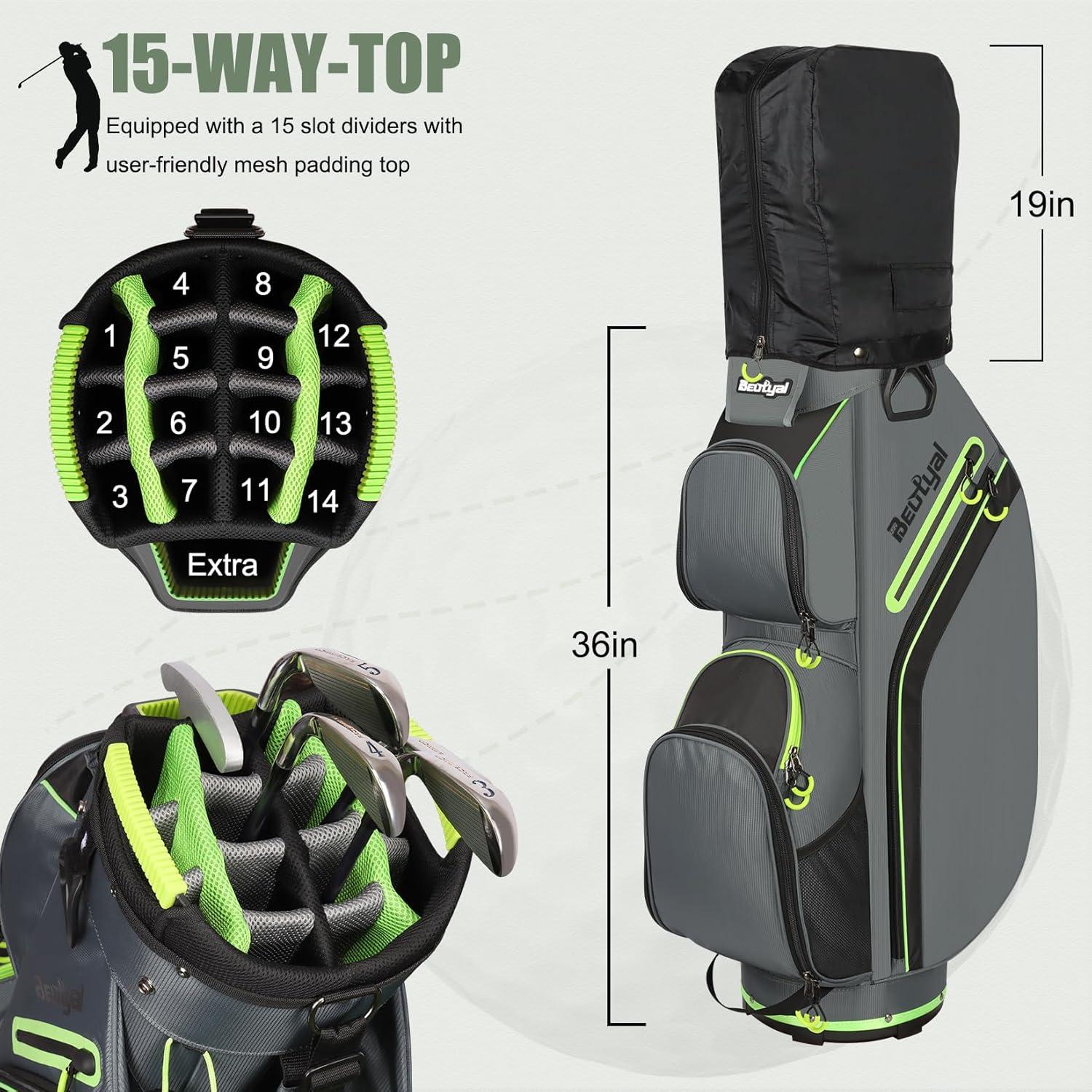 Bolsa de Golf para Carro Beutyal con 15 Compartimentos y Enfriador