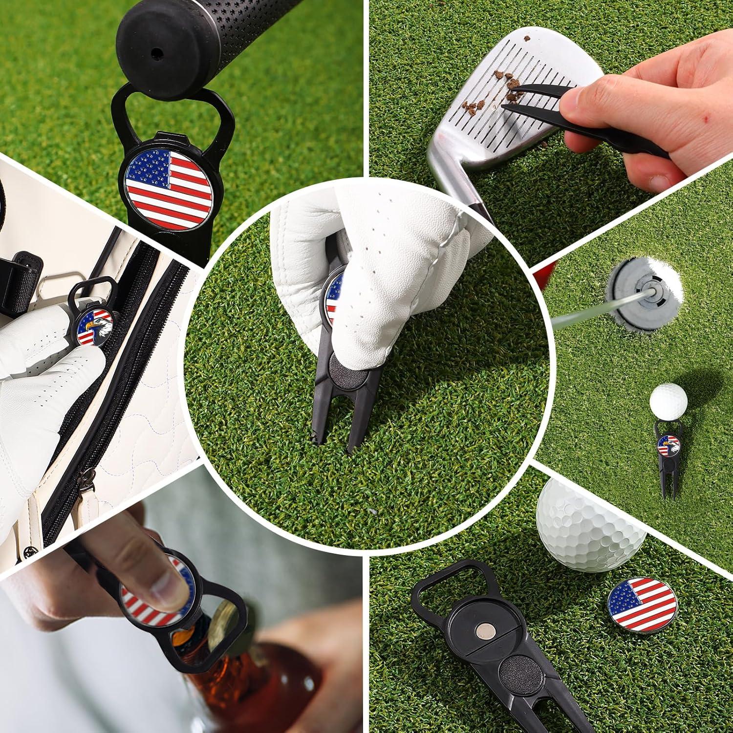 Herramienta de Golf 7-en-1 FINGER TEN con Agarre de Cuero