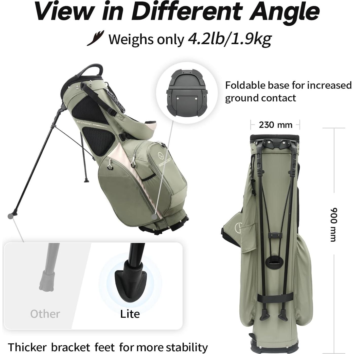 Bolsa de Golf de Soporte T WINSOLOGY WS-85033S-SGC 1.9kg