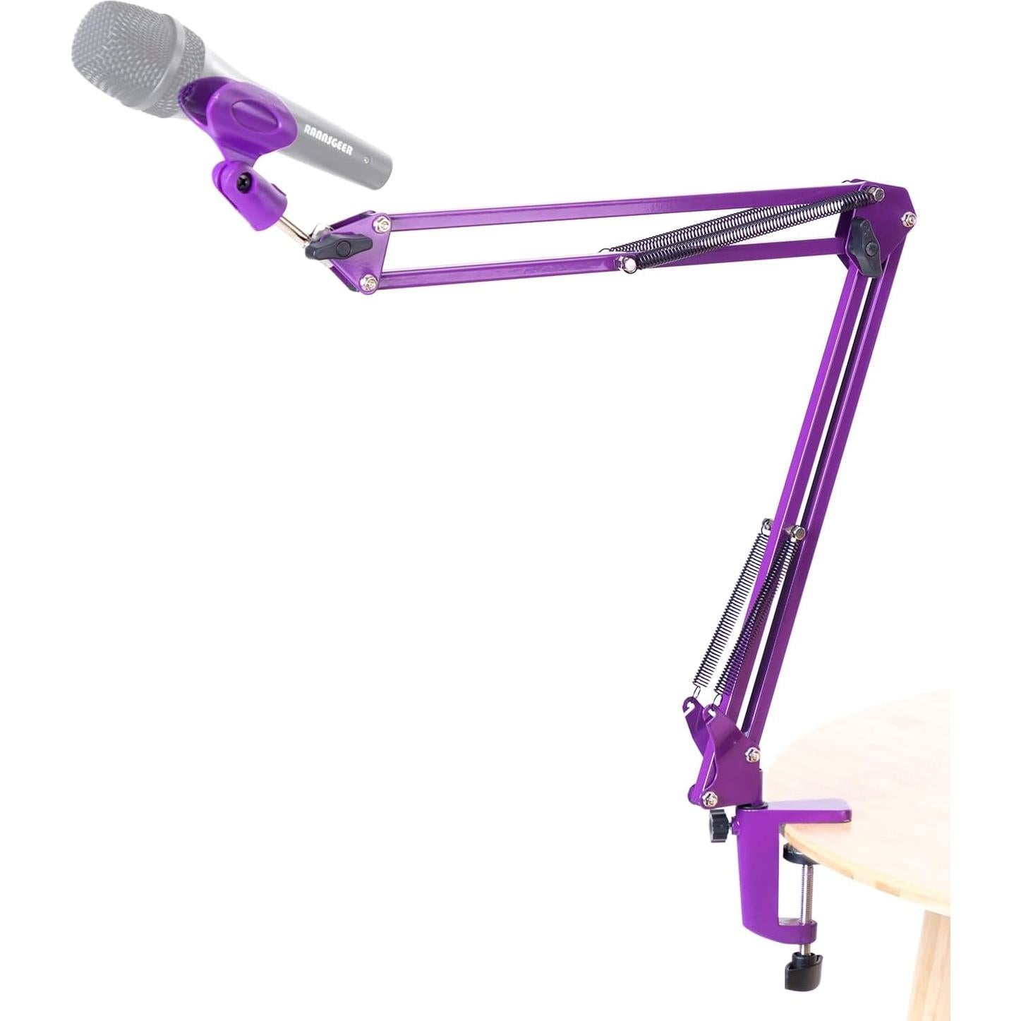 Brazo de micrófono de escritorio Rannsgeer RS17 metal púrpura