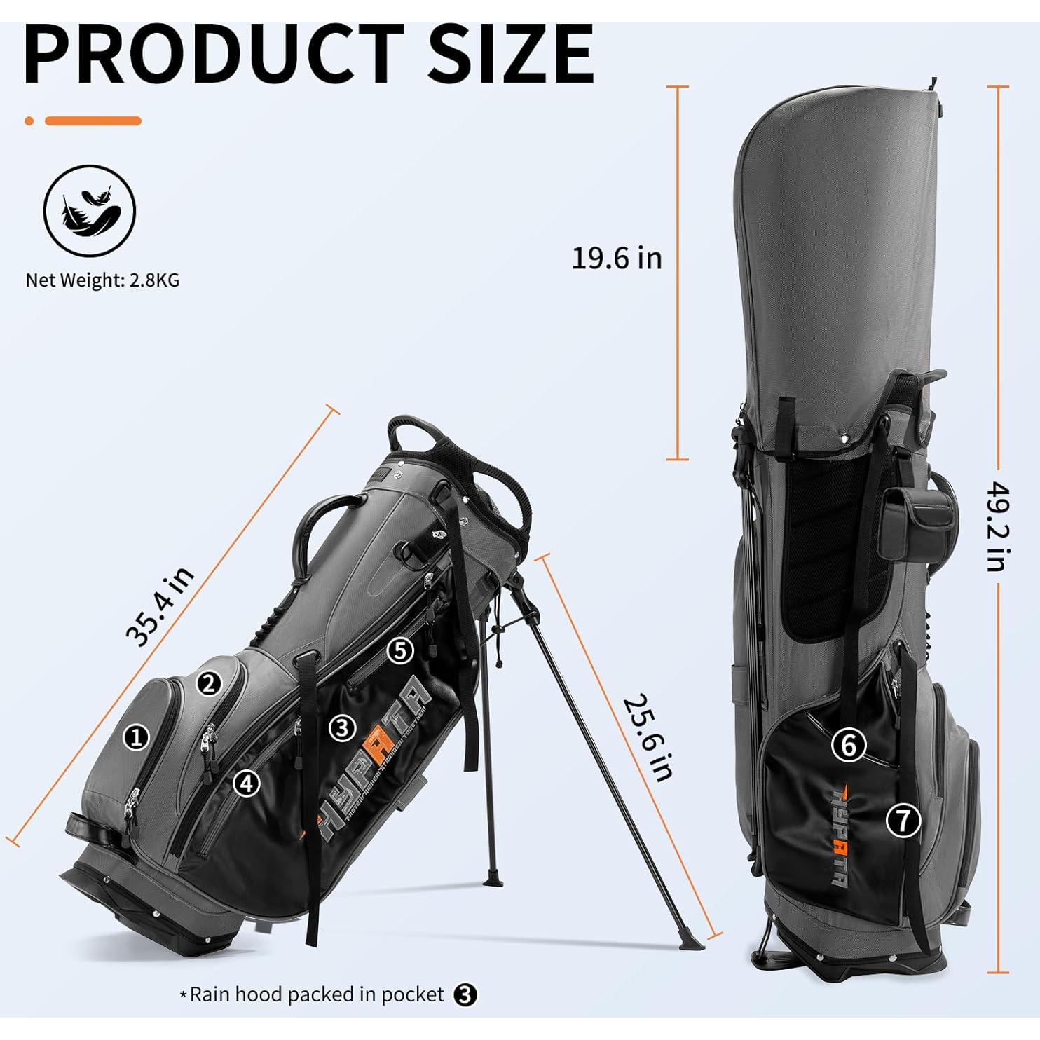 Bolsa de Golf con Soporte HYPATA 14 Vías Gris-Prime