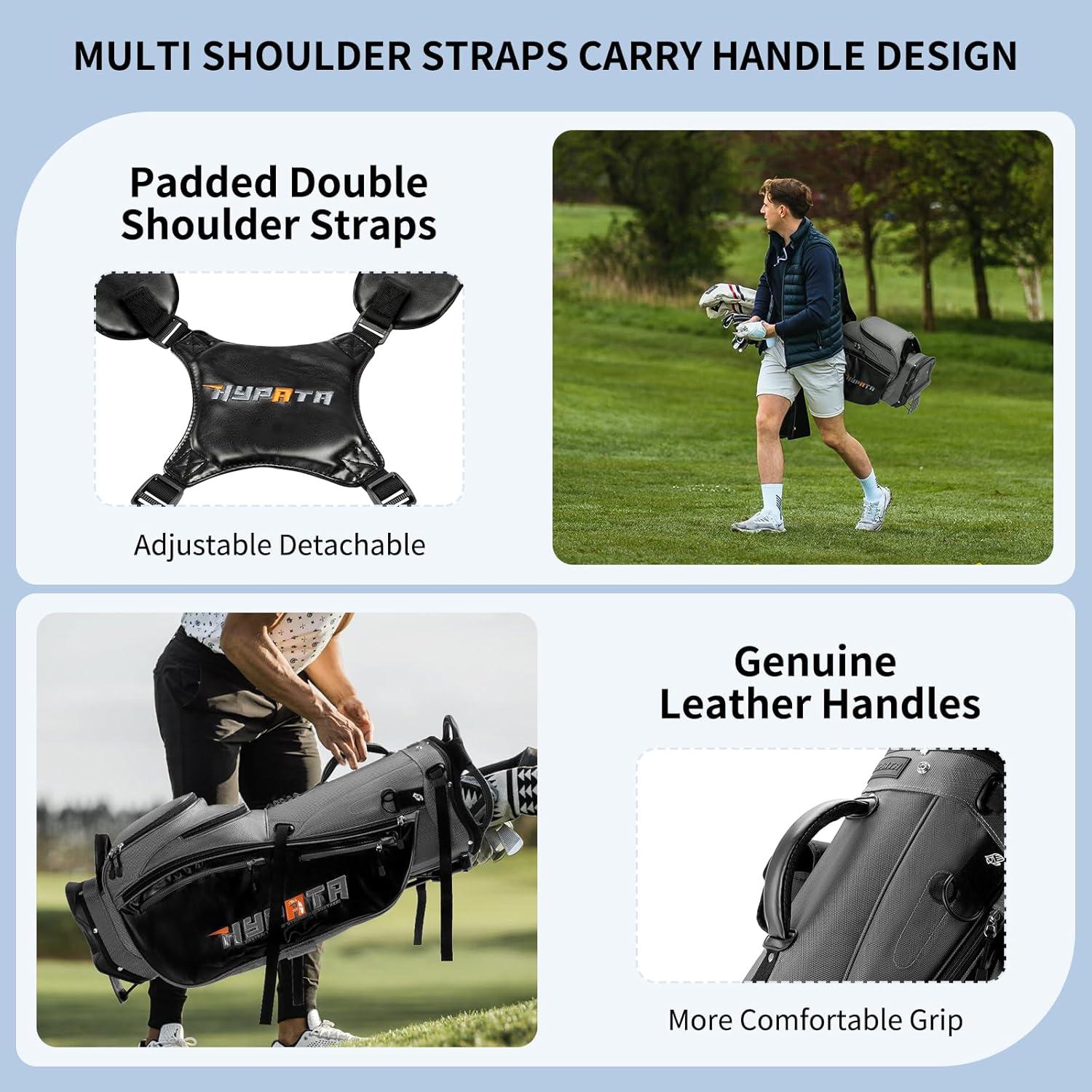 Bolsa de Golf con Soporte HYPATA 14 Vías Gris-Prime