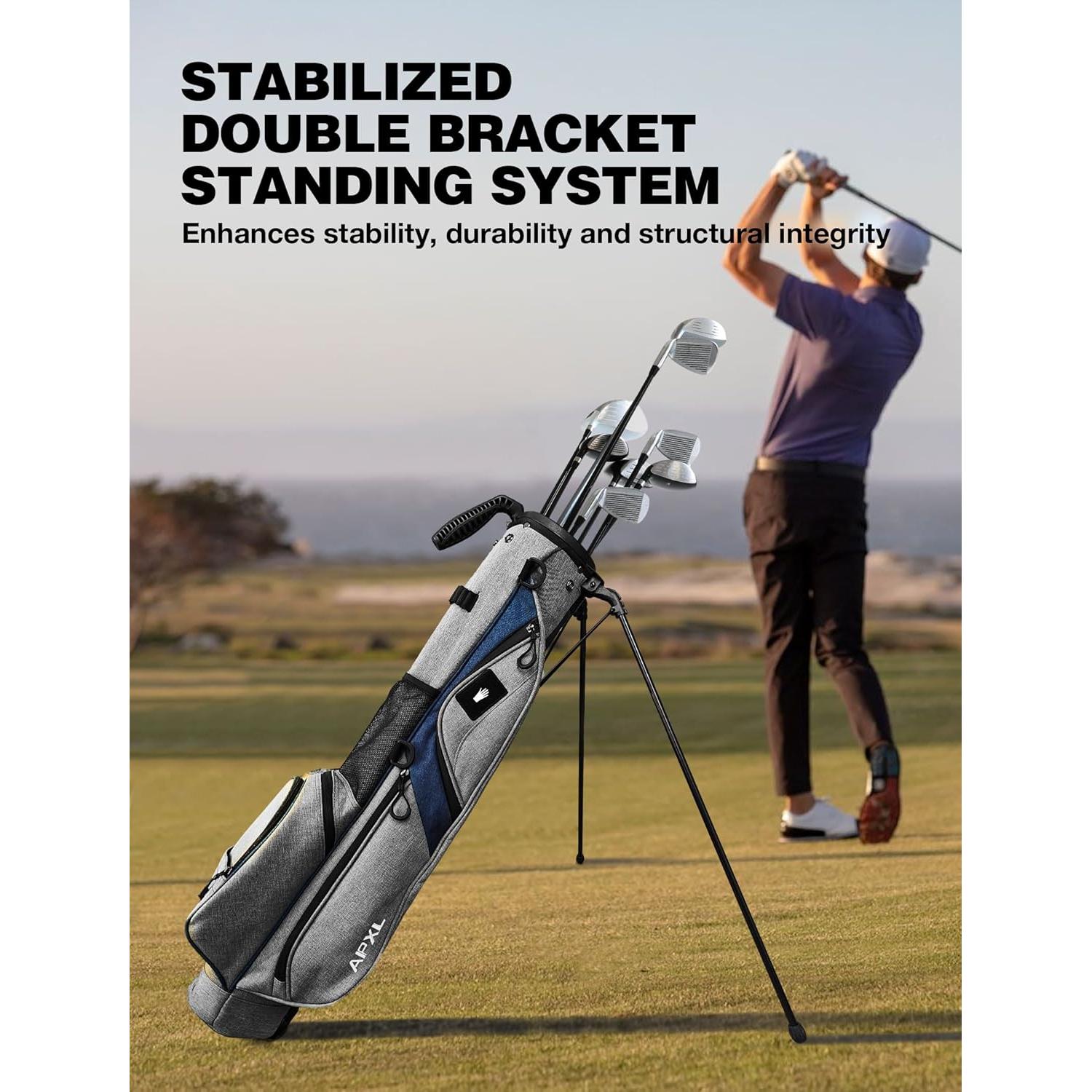 Bolsa de Golf APXL StandBag Gris con Soporte y 3 Divisores