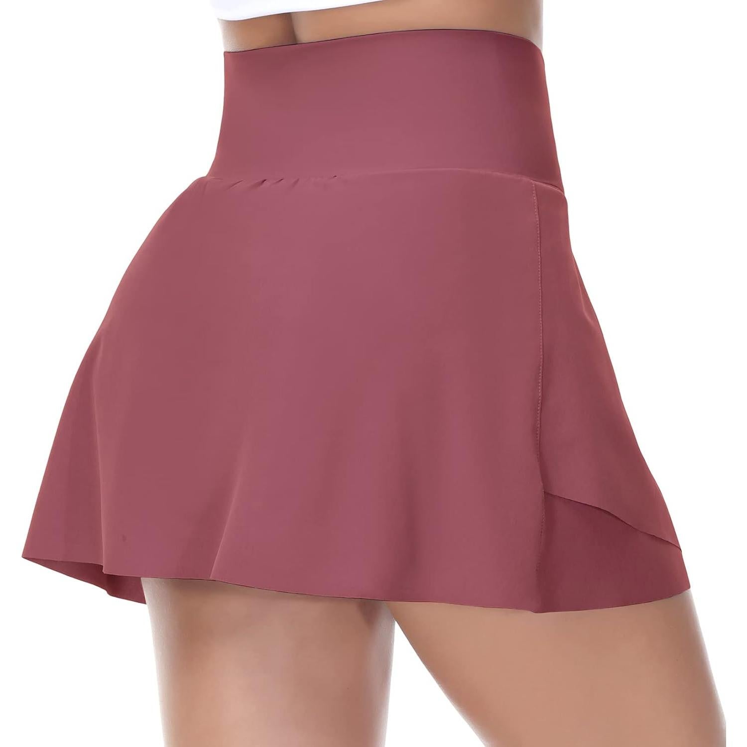 Falda de Tenis Cruzada The Gym People para Mujeres - Rojo Grande