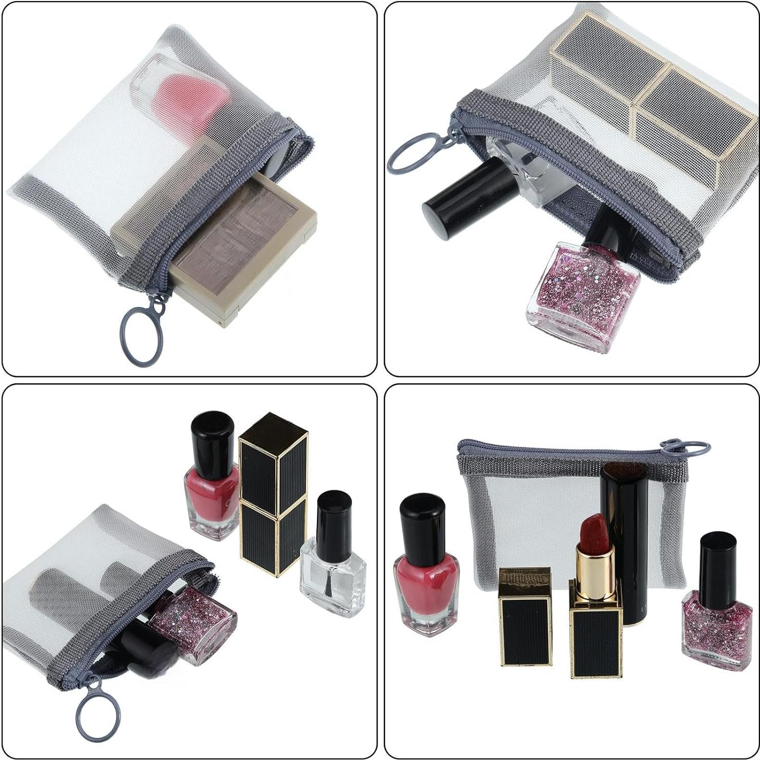 Bolsas de Malla con Cremallera Frienda - 10 Pcs Mini Cosméticos 7.62x10.16cm Gris