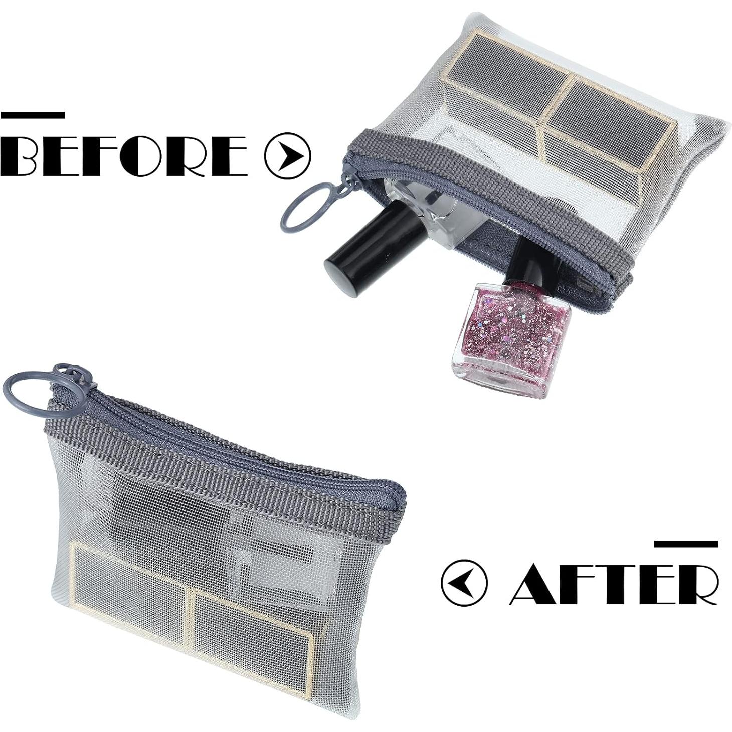 Bolsas de Malla con Cremallera Frienda - 10 Pcs Mini Cosméticos 7.62x10.16cm Gris