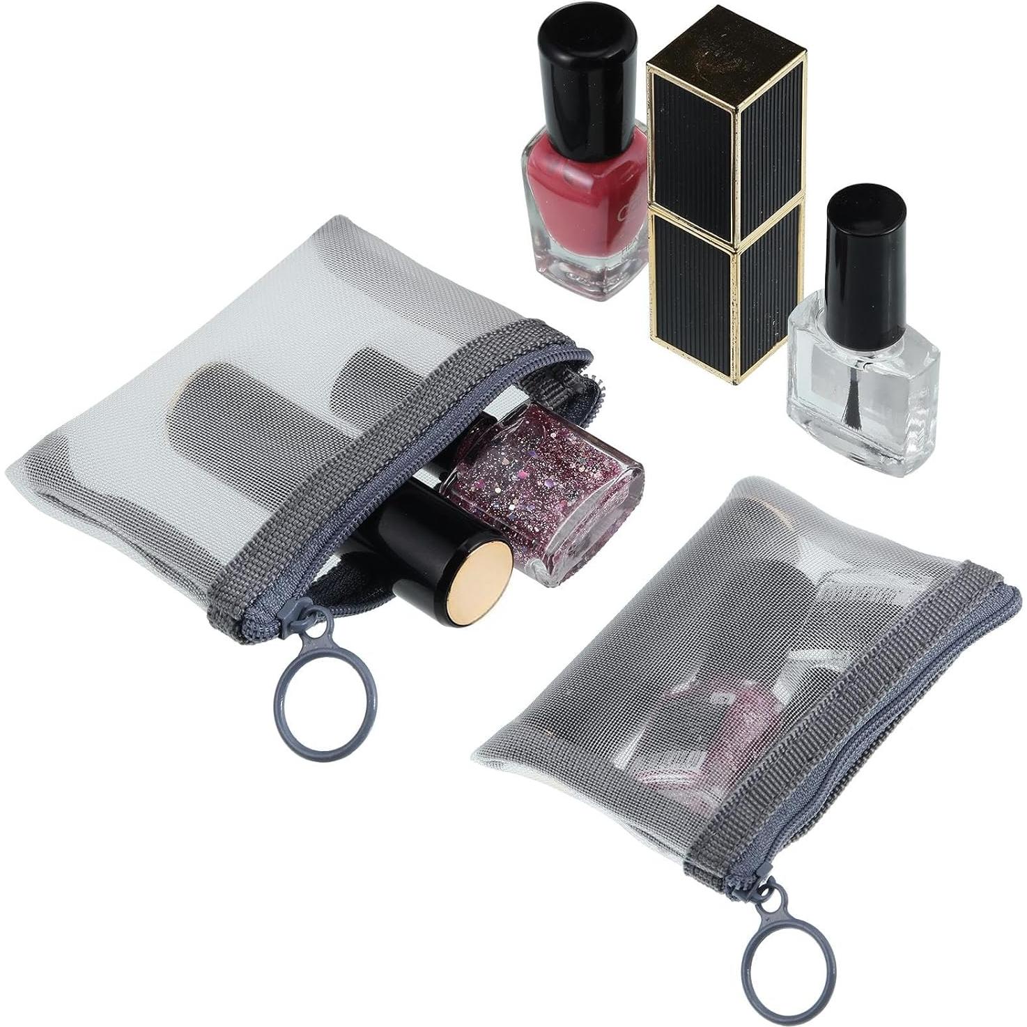 Bolsas de Malla con Cremallera Frienda - 10 Pcs Mini Cosméticos 7.62x10.16cm Gris
